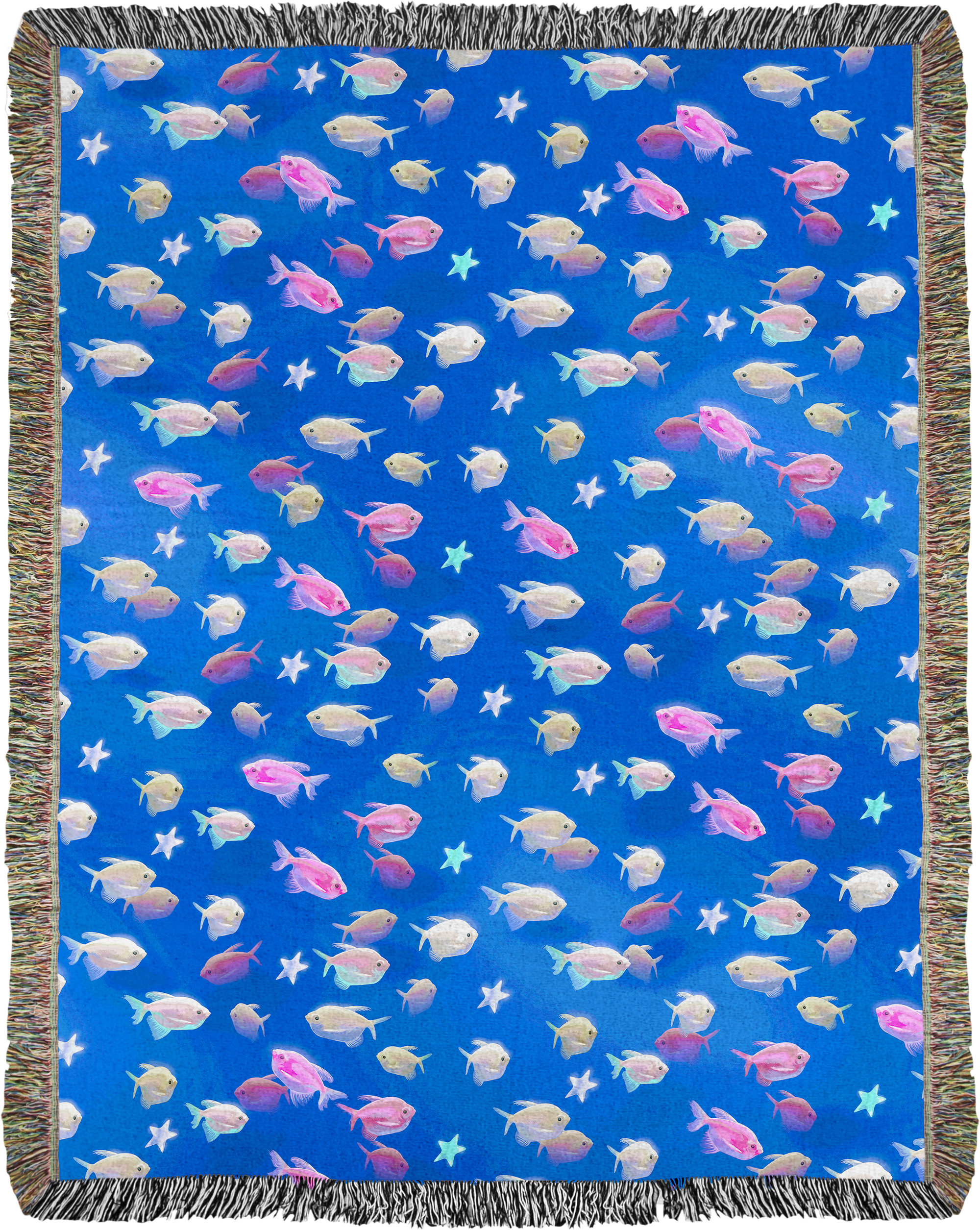 Fishes For Vapor Woven Blanket