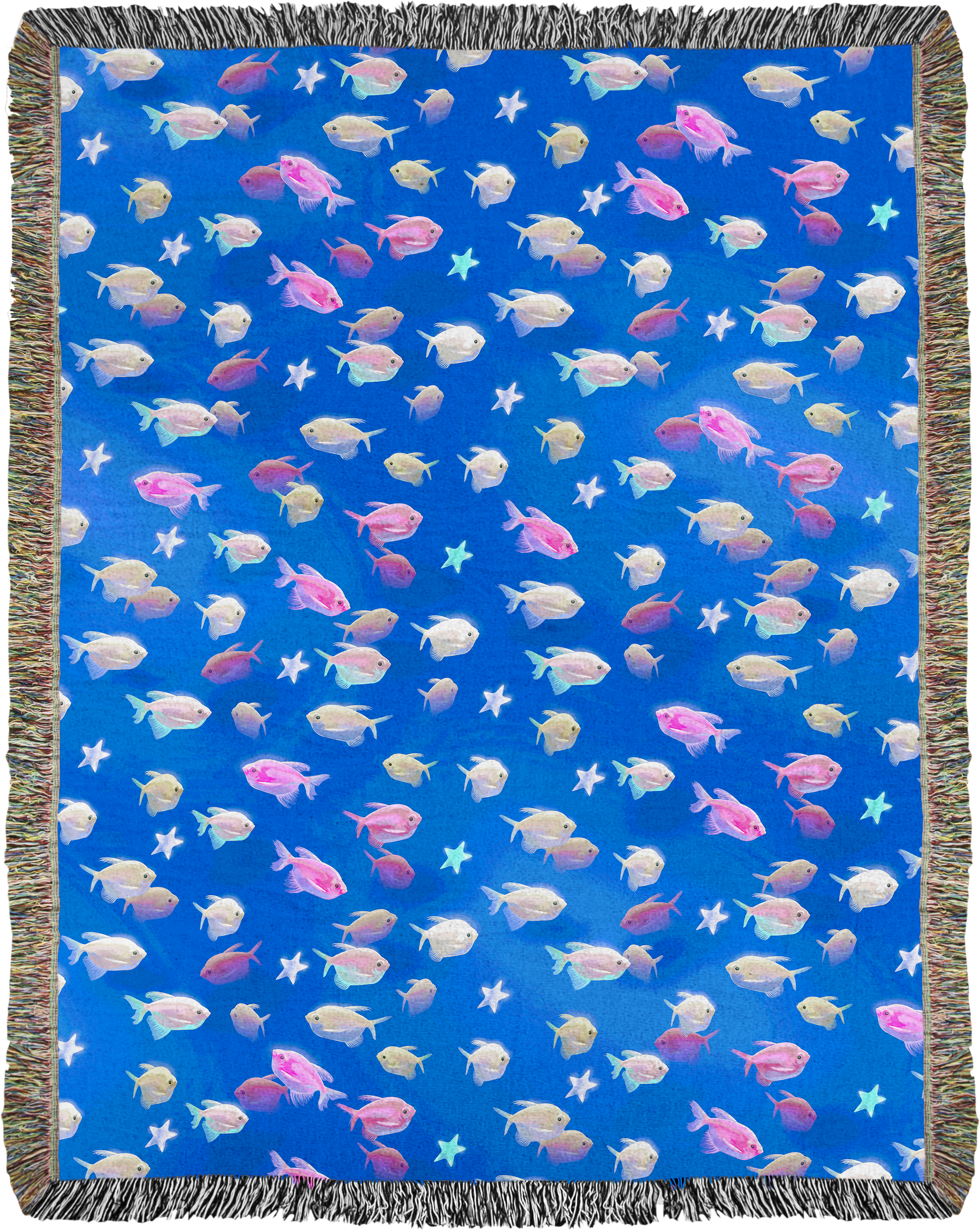 Fishes For Vapor Woven Blanket