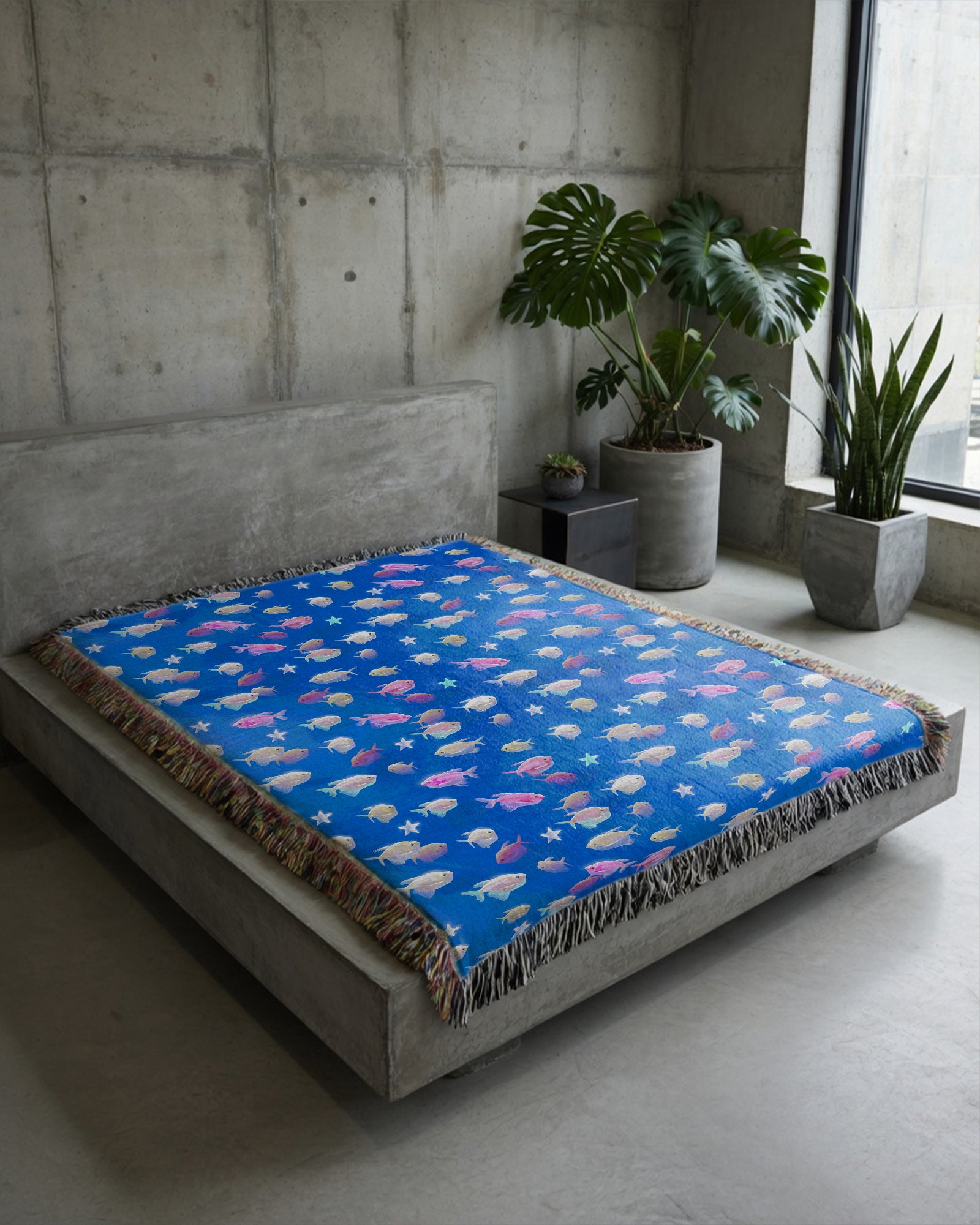 Fishes For Vapor Woven Blanket