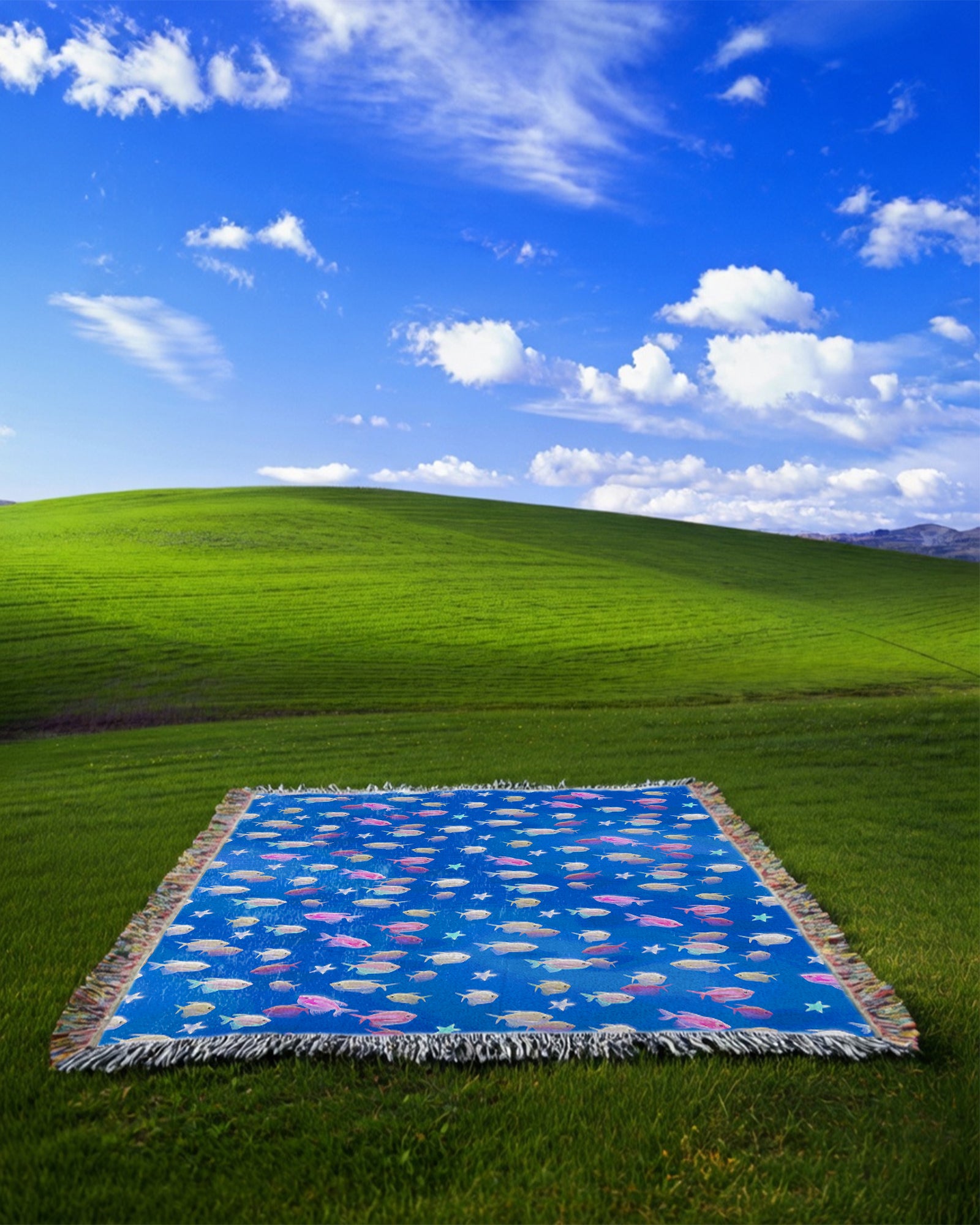 Fishes For Vapor Woven Blanket