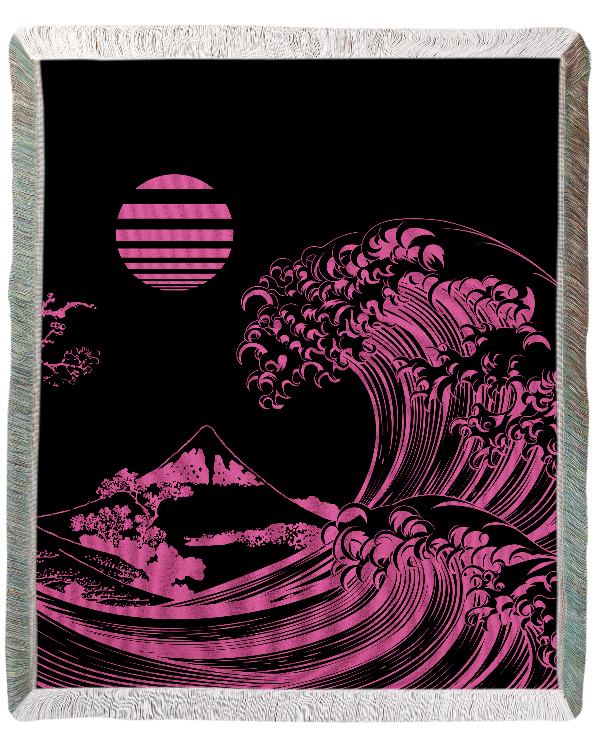 Flourescent Wave Woven Blanket