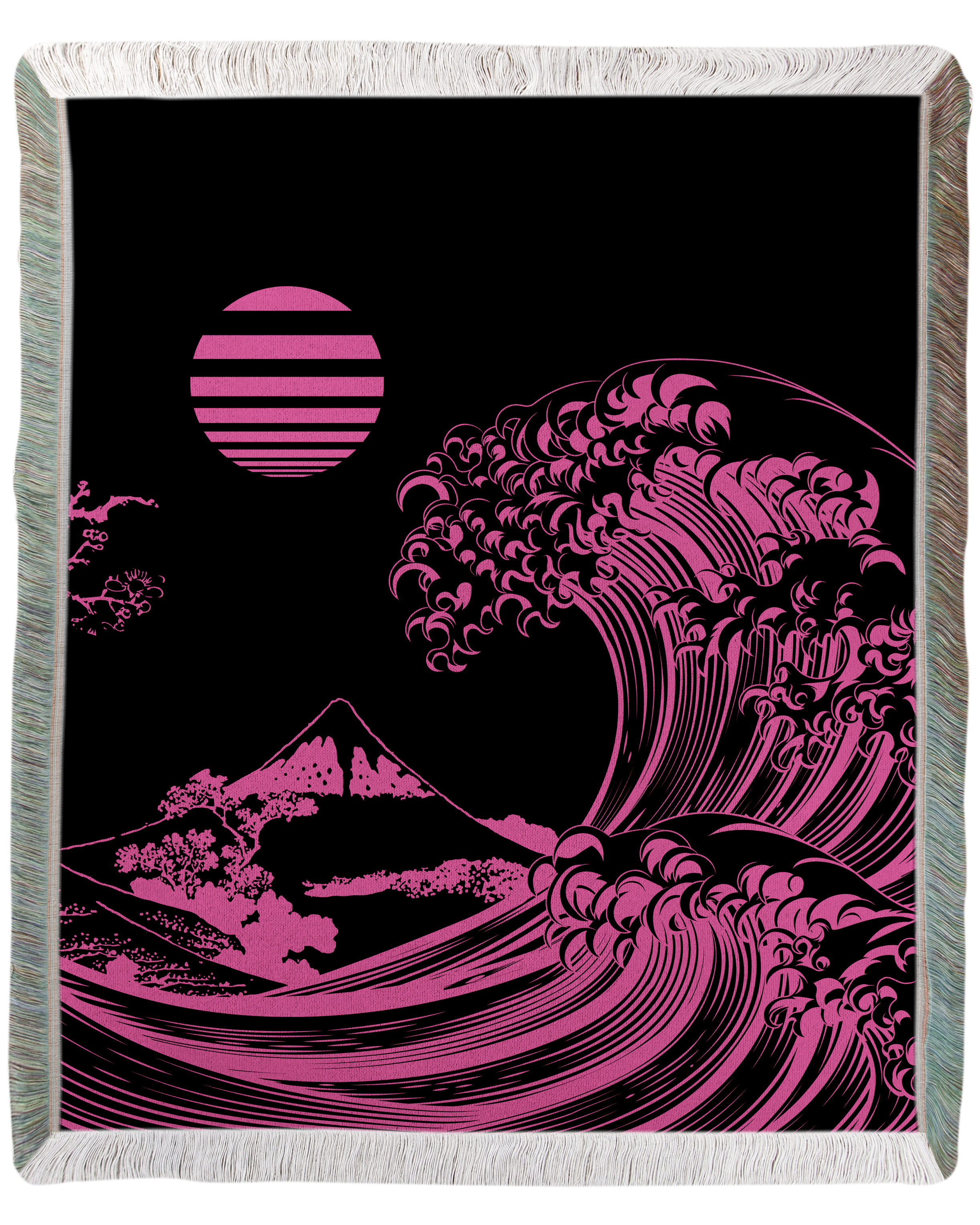 Flourescent Wave Woven Blanket