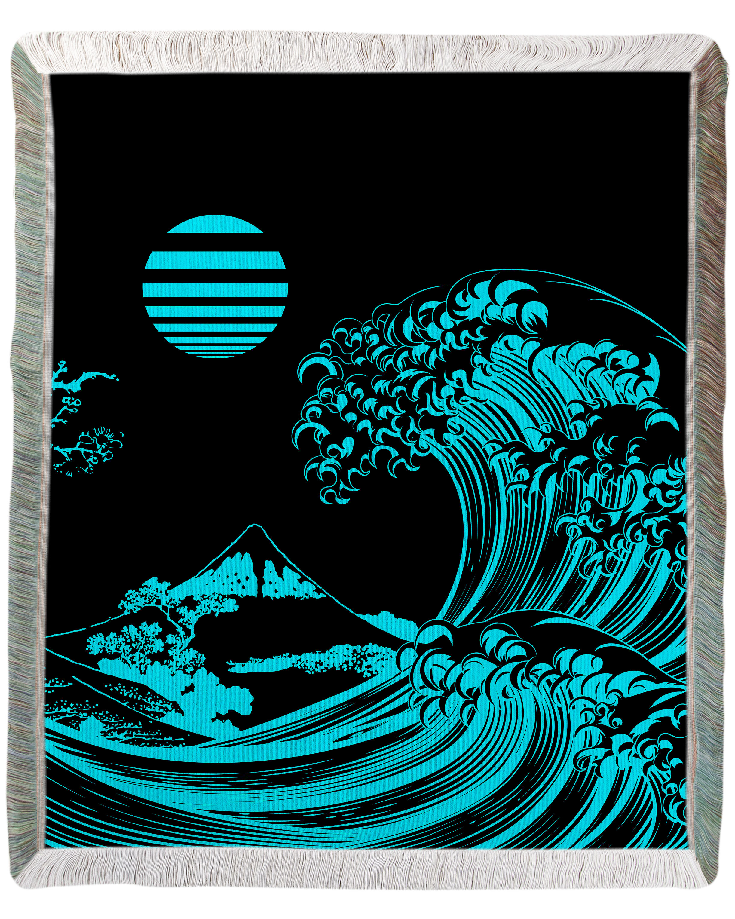 Flourescent Wave Woven Blanket