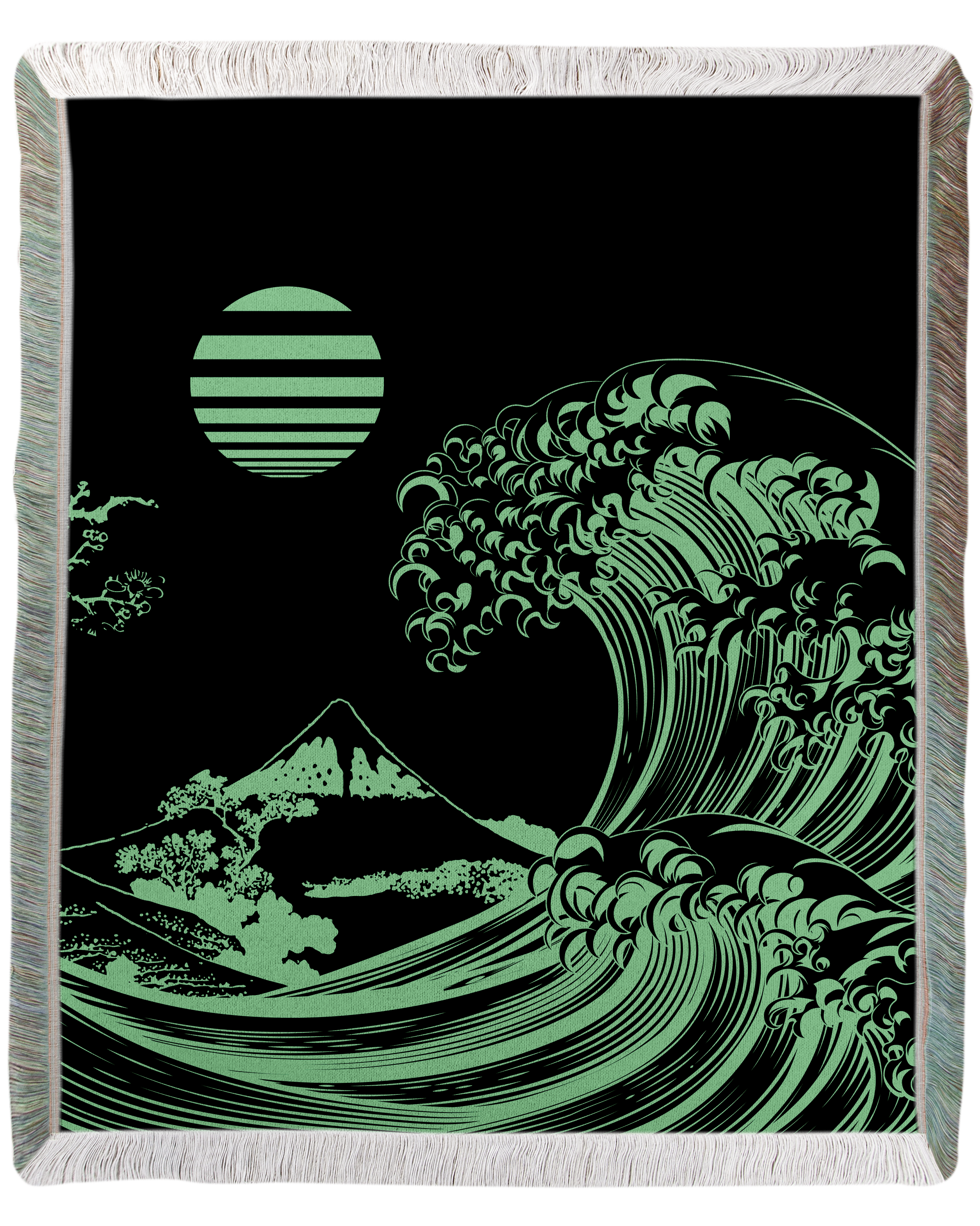 Flourescent Wave Woven Blanket