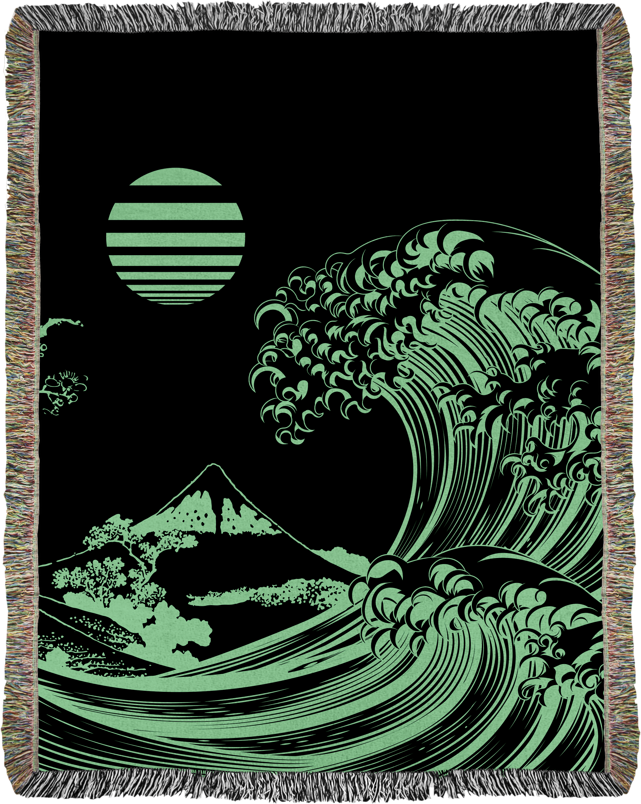Flourescent Wave Woven Blanket