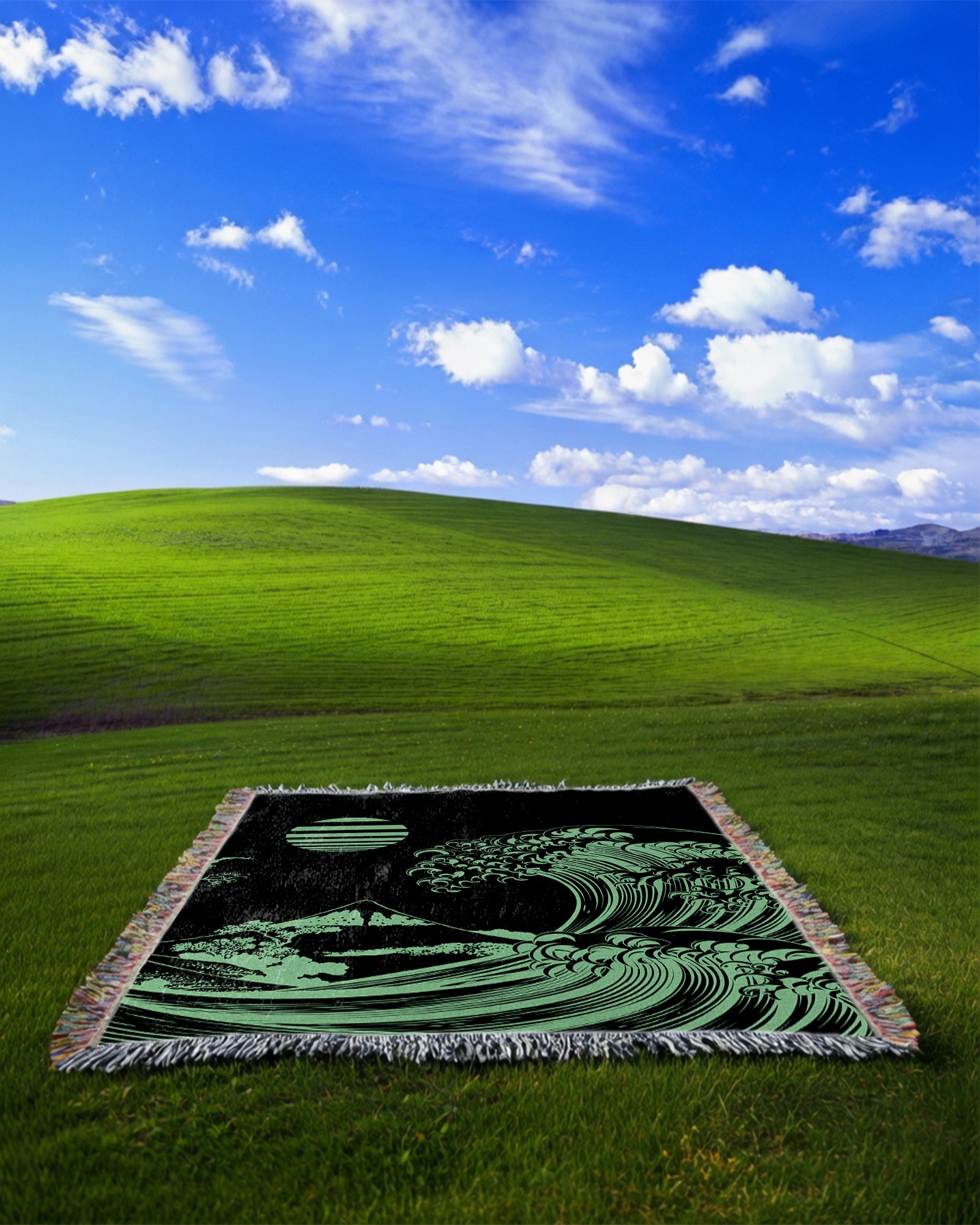 Flourescent Wave Woven Blanket