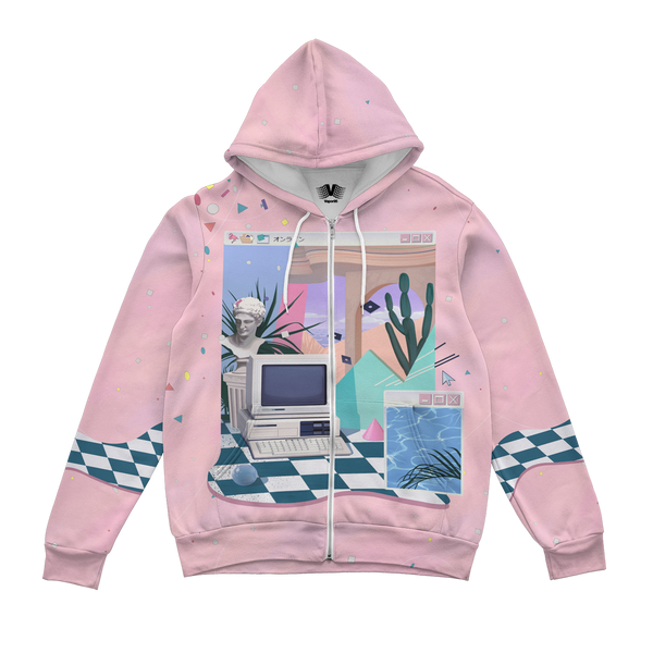 Vaporwave & Aesthetic Clothing | In A World Zip Up Hoodie Vaporwave & Aesthetic Clothing | In A World Zip Up Hoodie