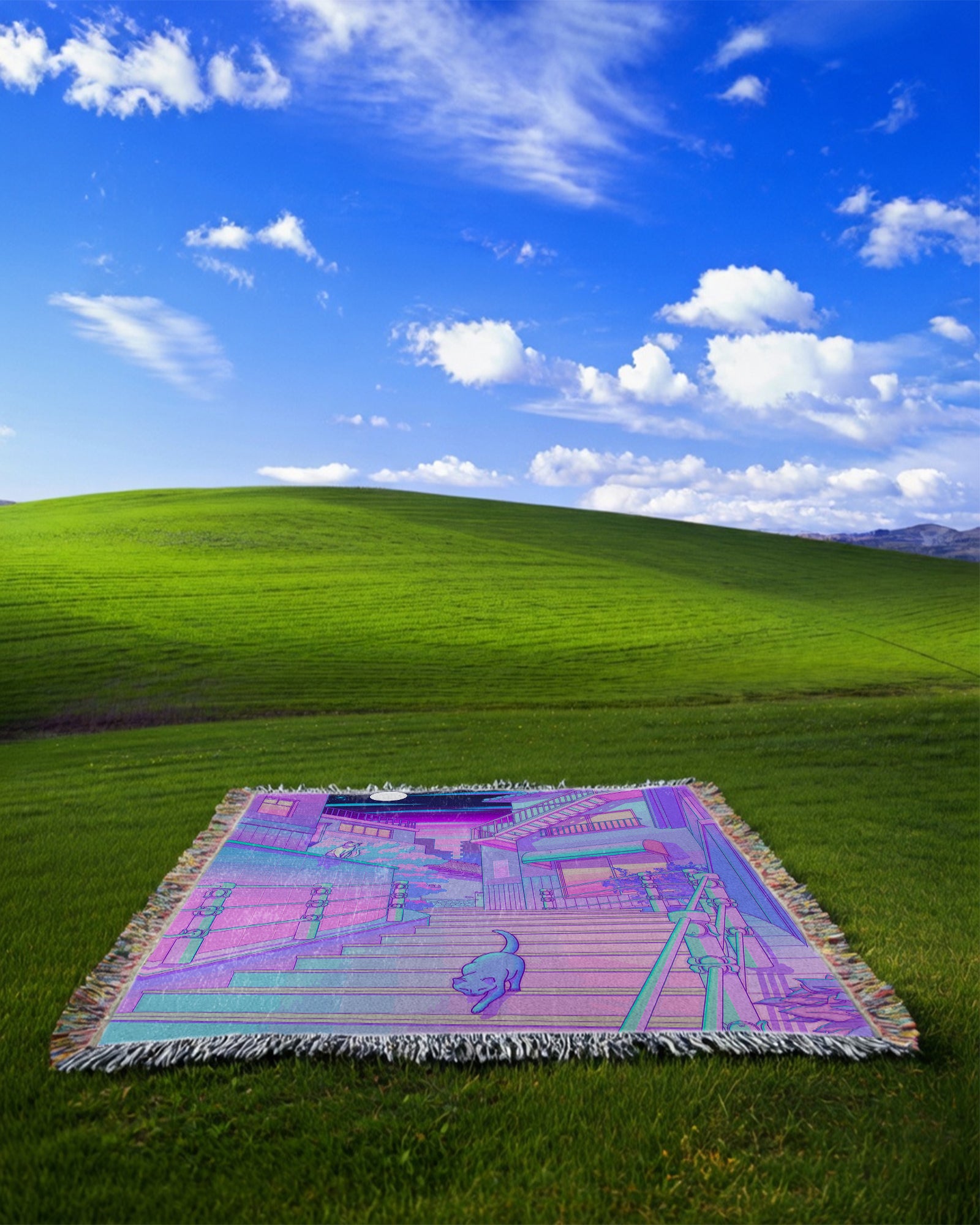 Kitty Town Woven Blanket