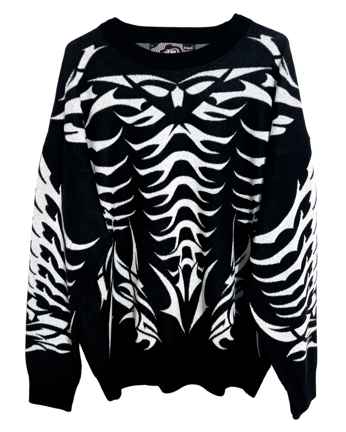 Exoskeleton Black Knit Sweatshirt