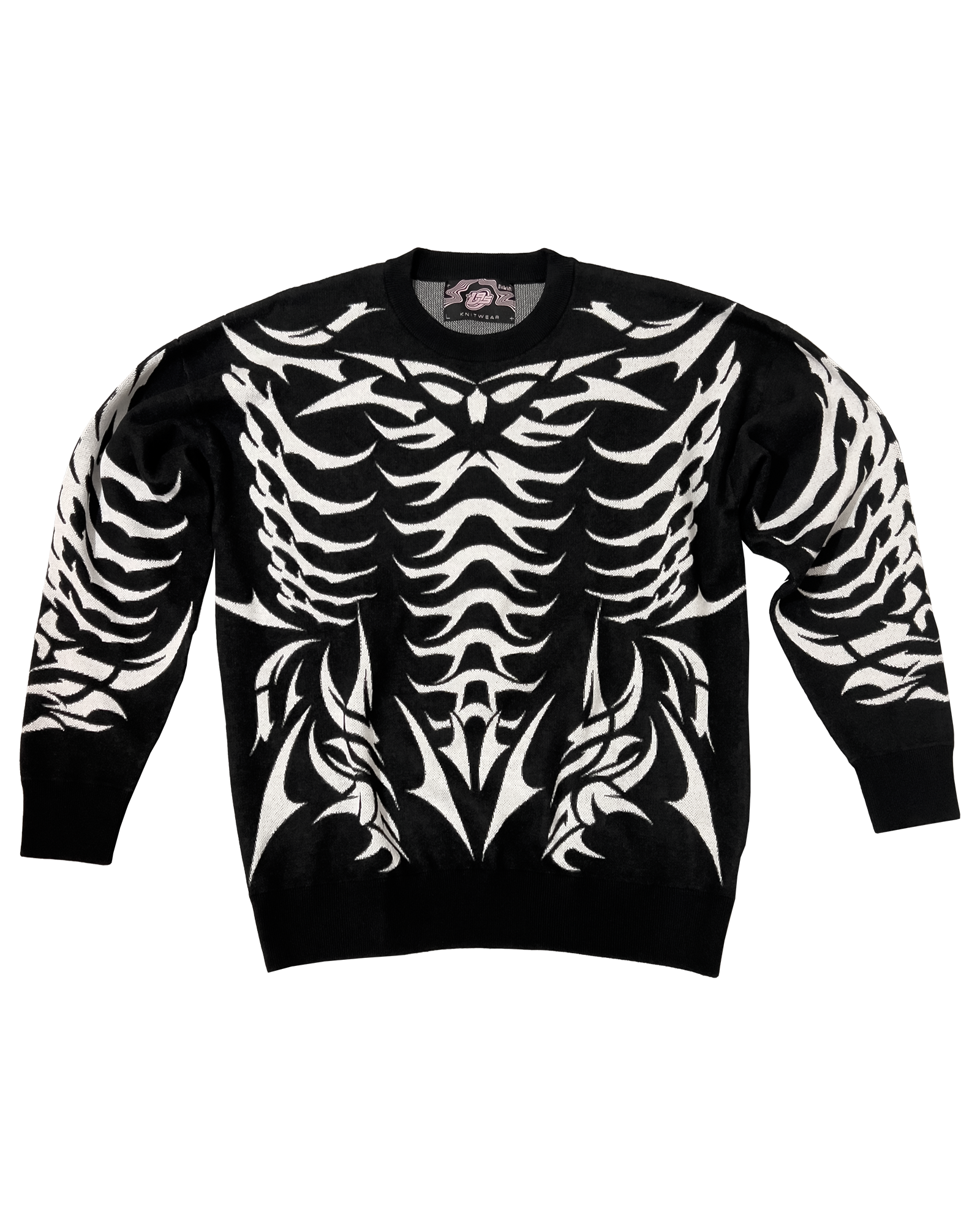 Exoskeleton Black Knit Sweatshirt