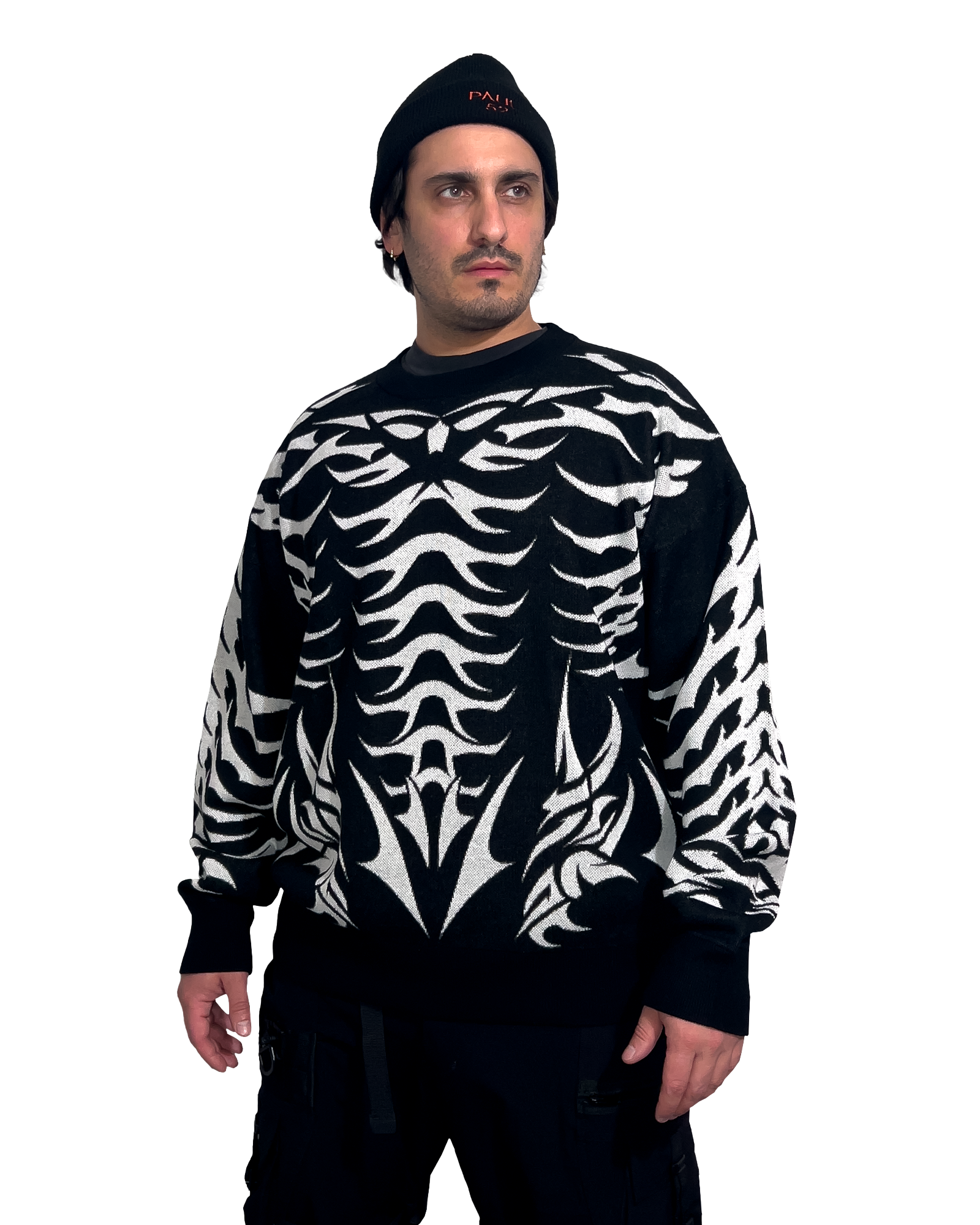 Exoskeleton Black Knit Sweatshirt