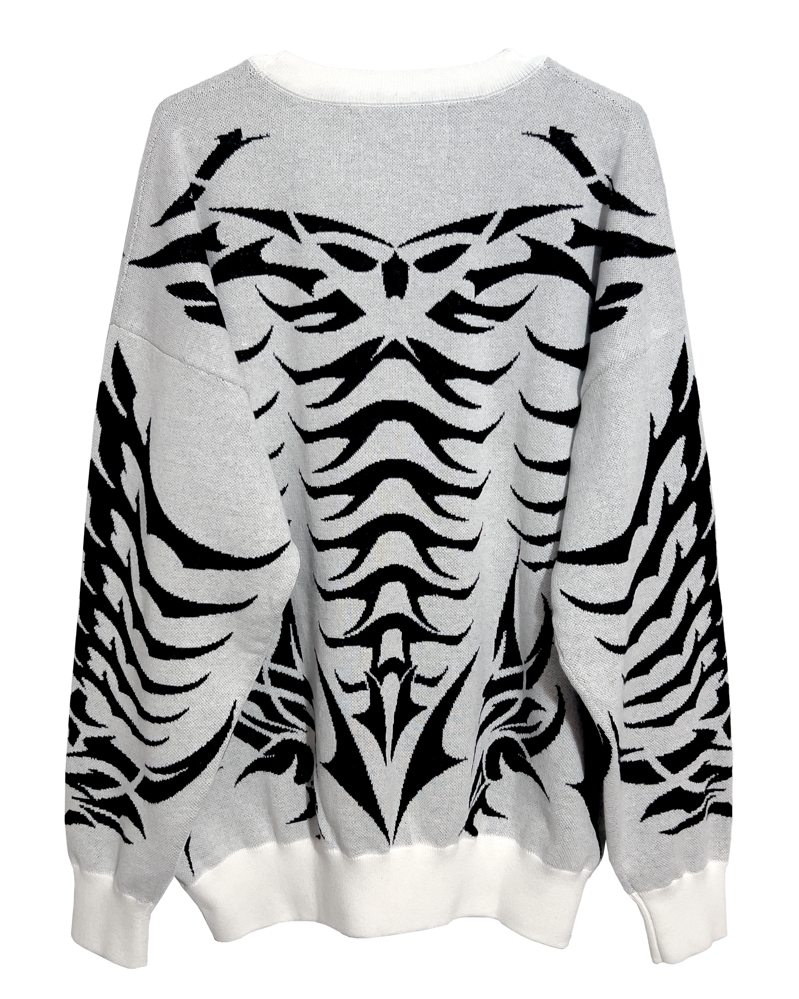 Exoskeleton White Knit Sweatshirt