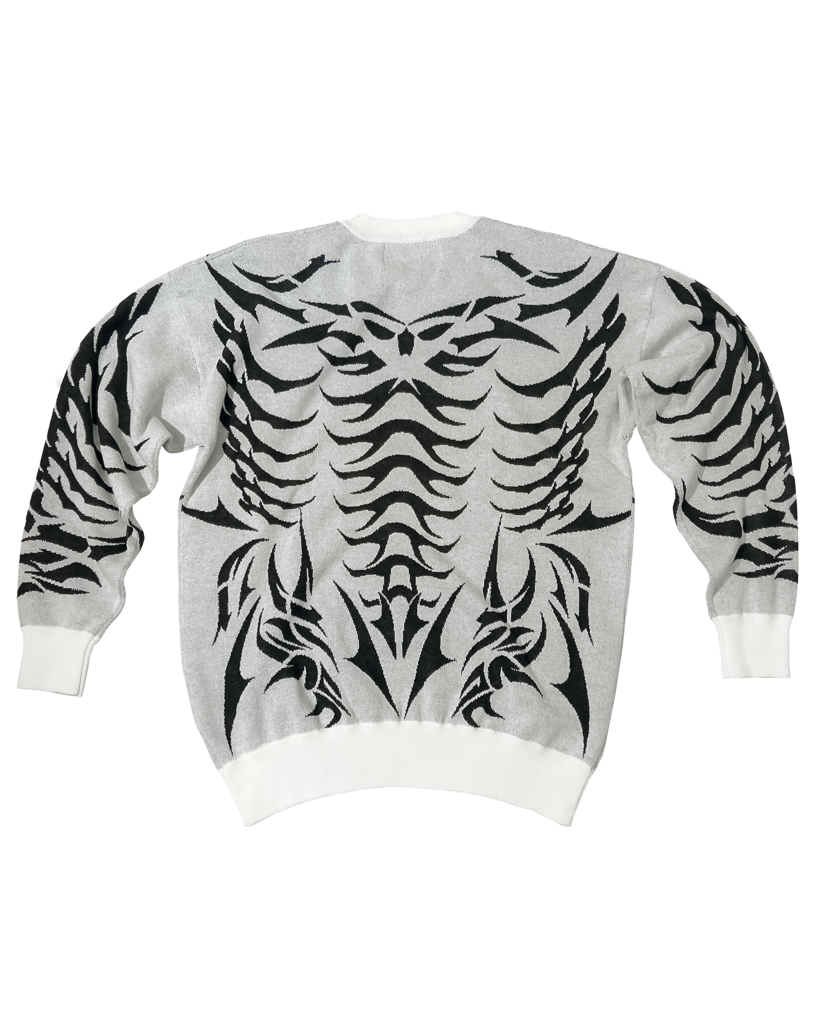 Exoskeleton White Knit Sweatshirt