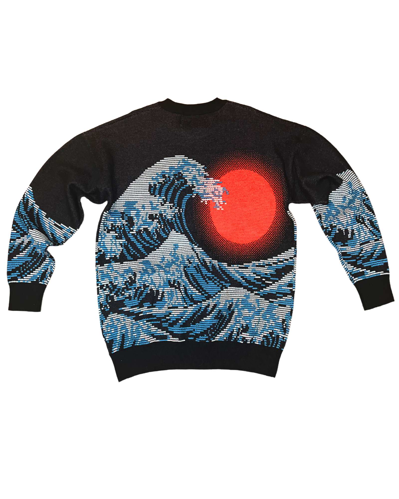 Dark Pixel Wave Knit Sweatshirt