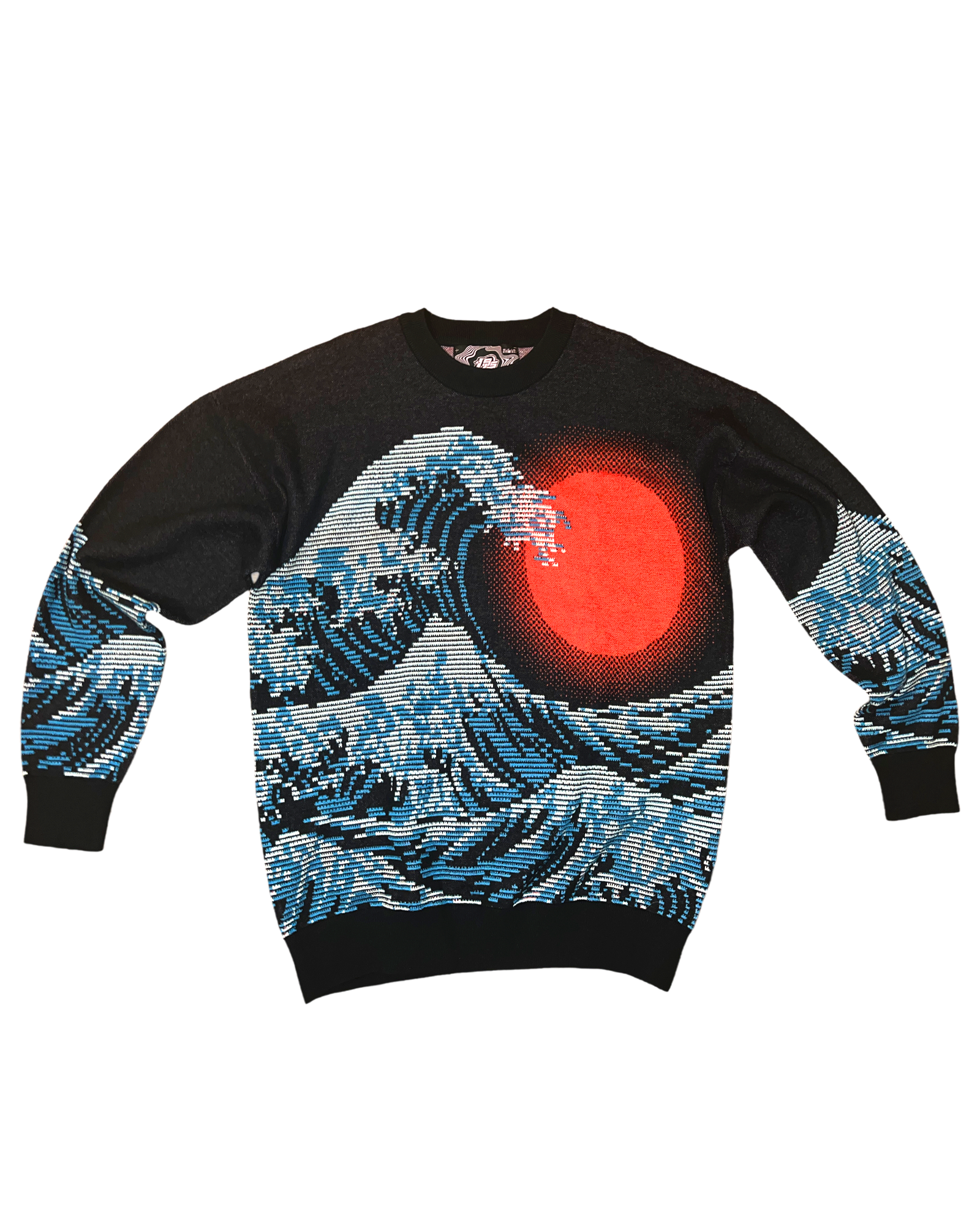 Dark Pixel Wave Knit Sweatshirt