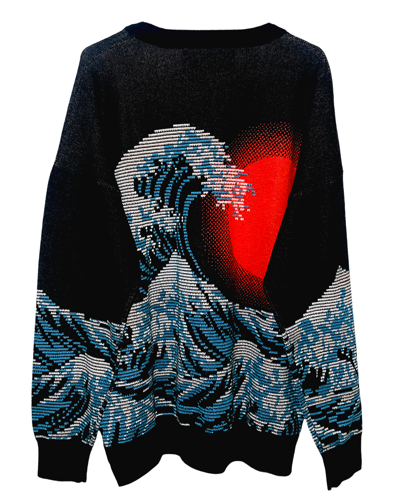 Dark Pixel Wave Knit Sweatshirt