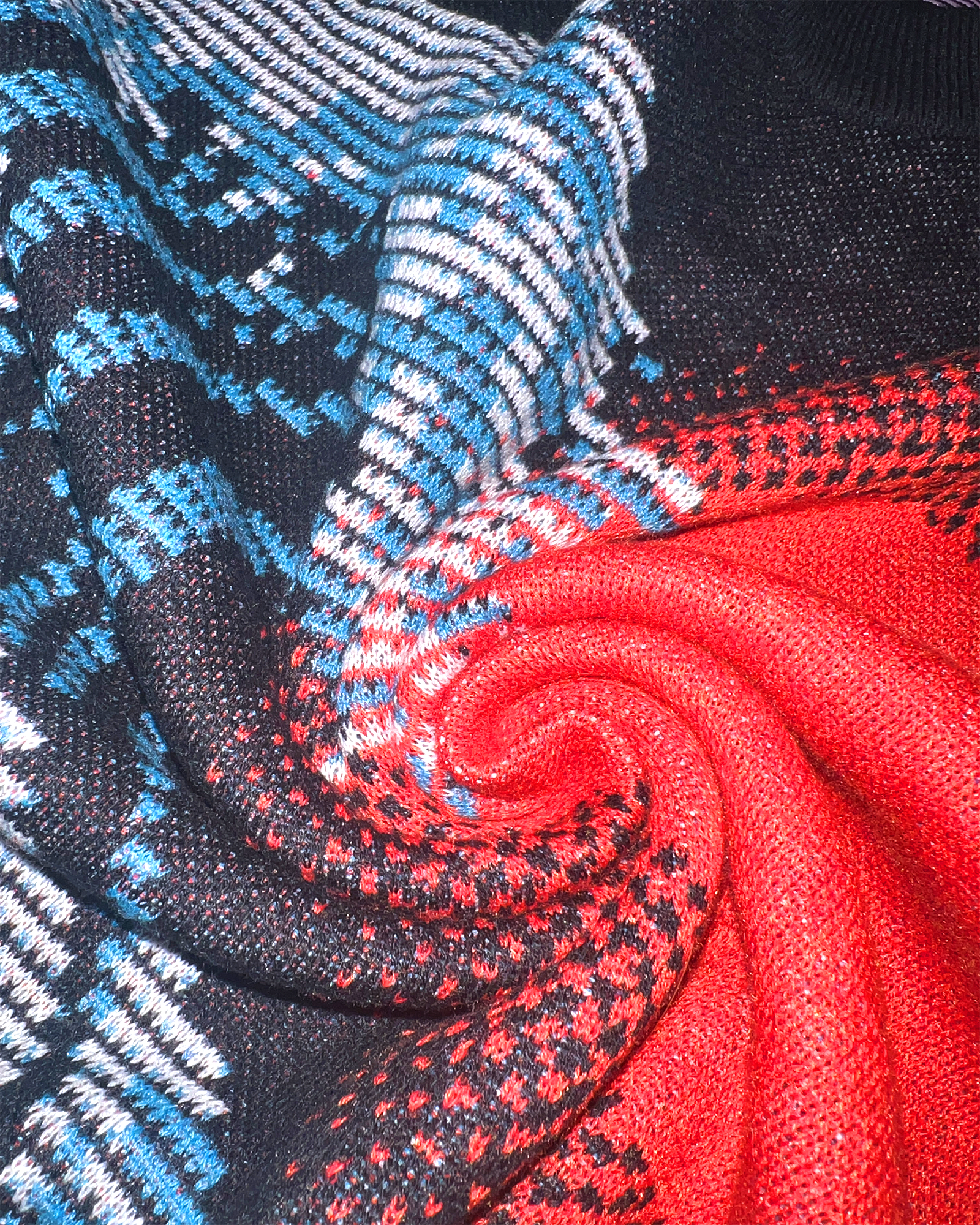 Dark Pixel Wave Knit Sweatshirt