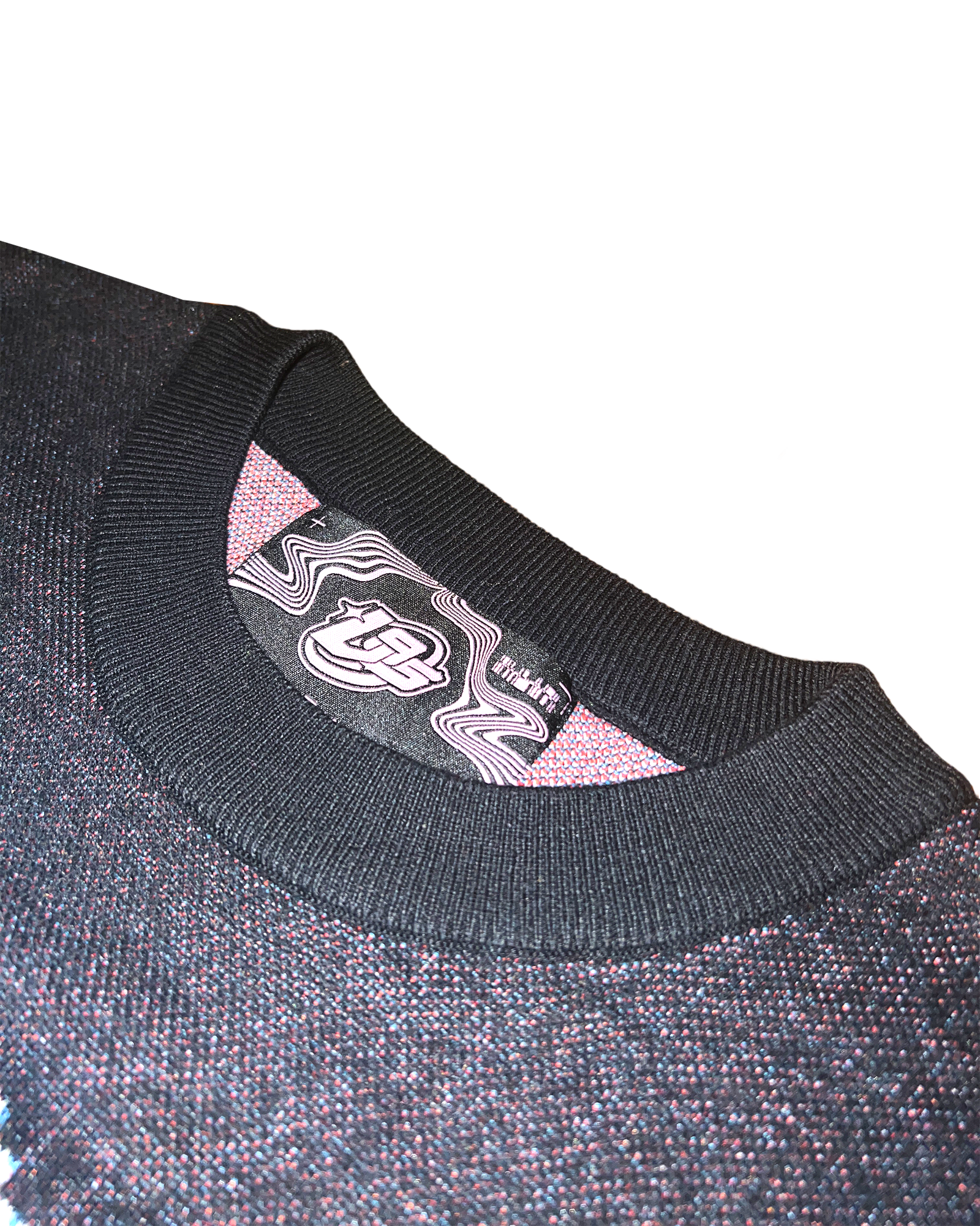 Dark Pixel Wave Knit Sweatshirt