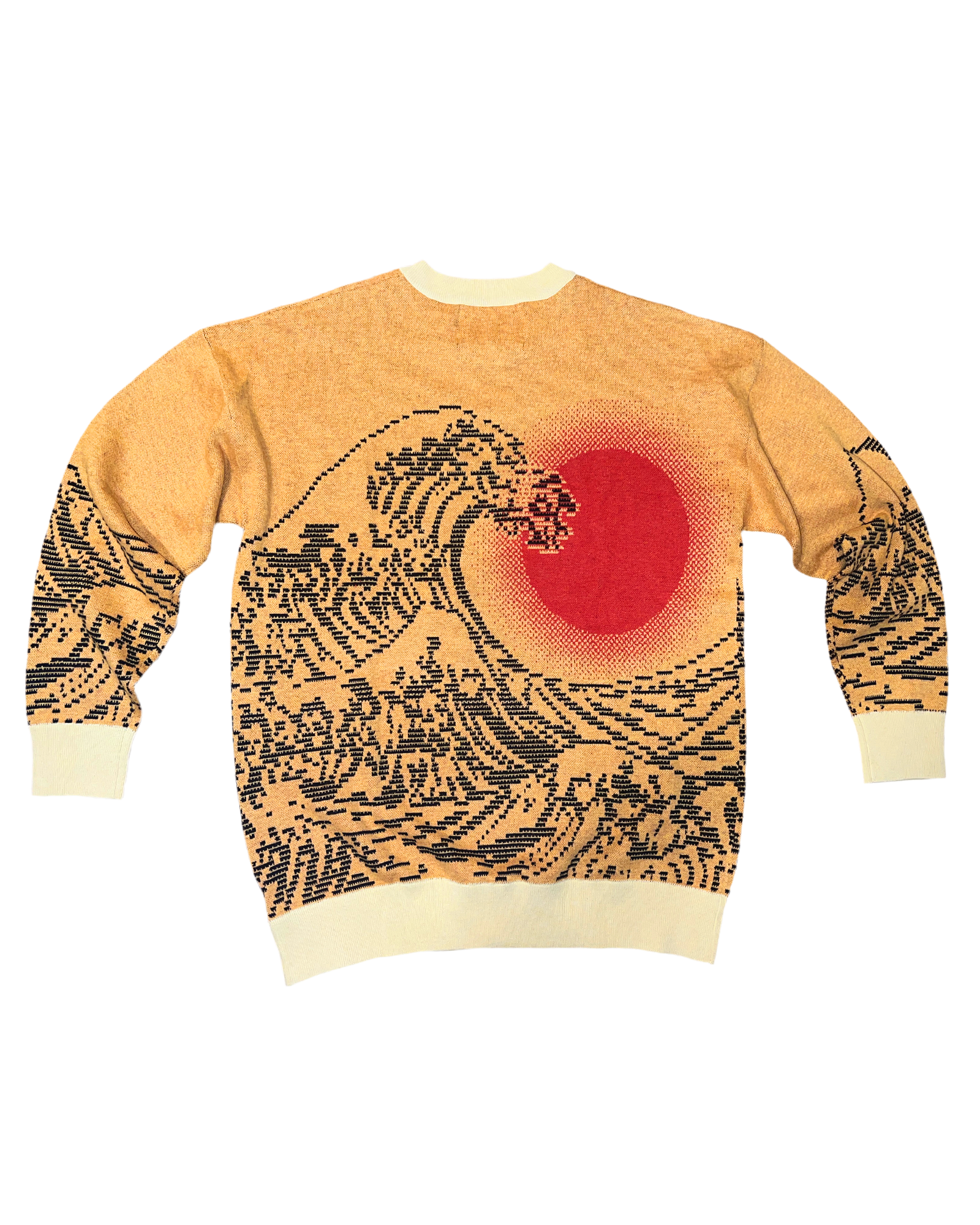 Burning Pixel Wave Knit Sweatshirt