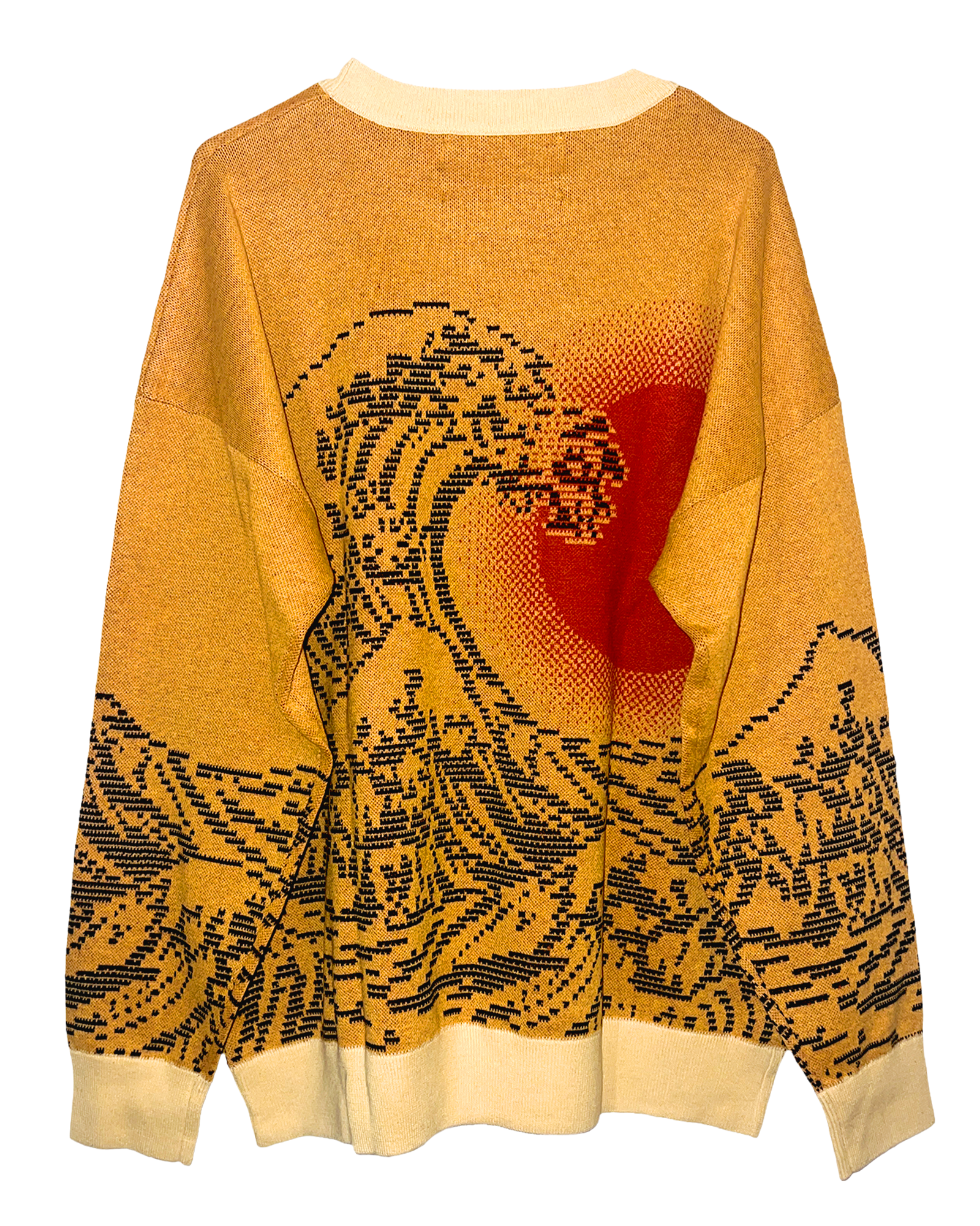 Burning Pixel Wave Knit Sweatshirt