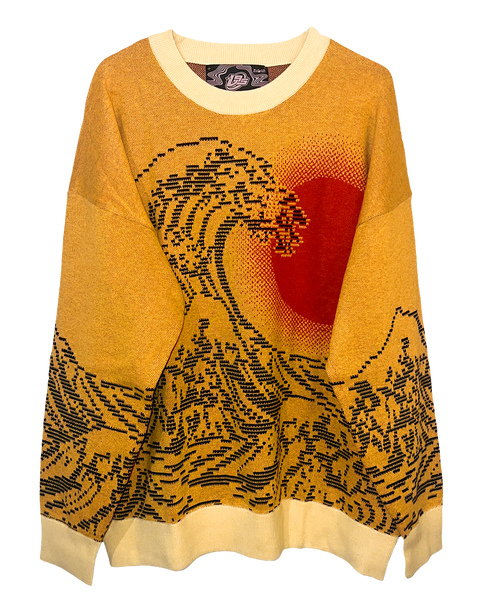 Burning Pixel Wave Knit Sweatshirt – Vapor95