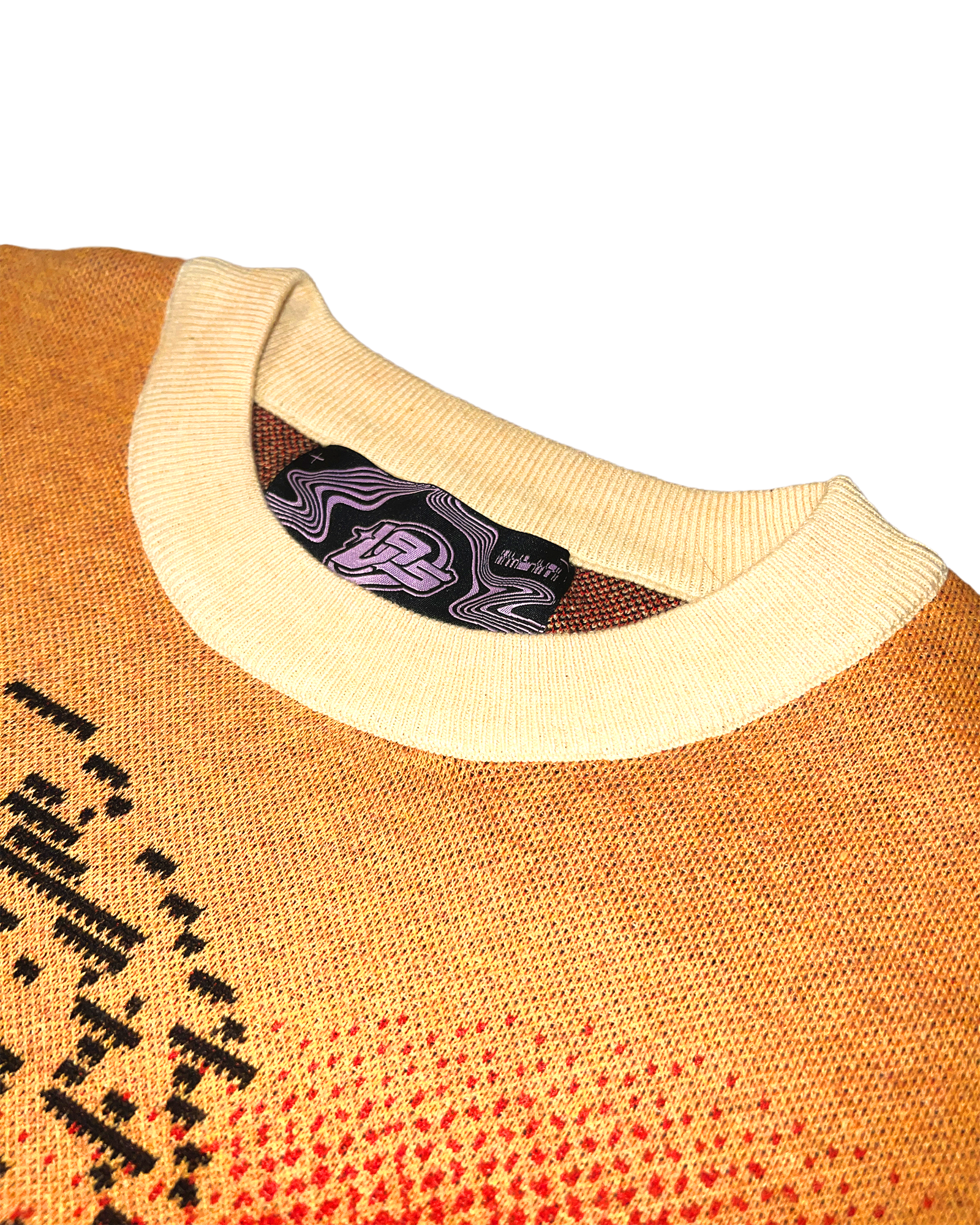 Burning Pixel Wave Knit Sweatshirt