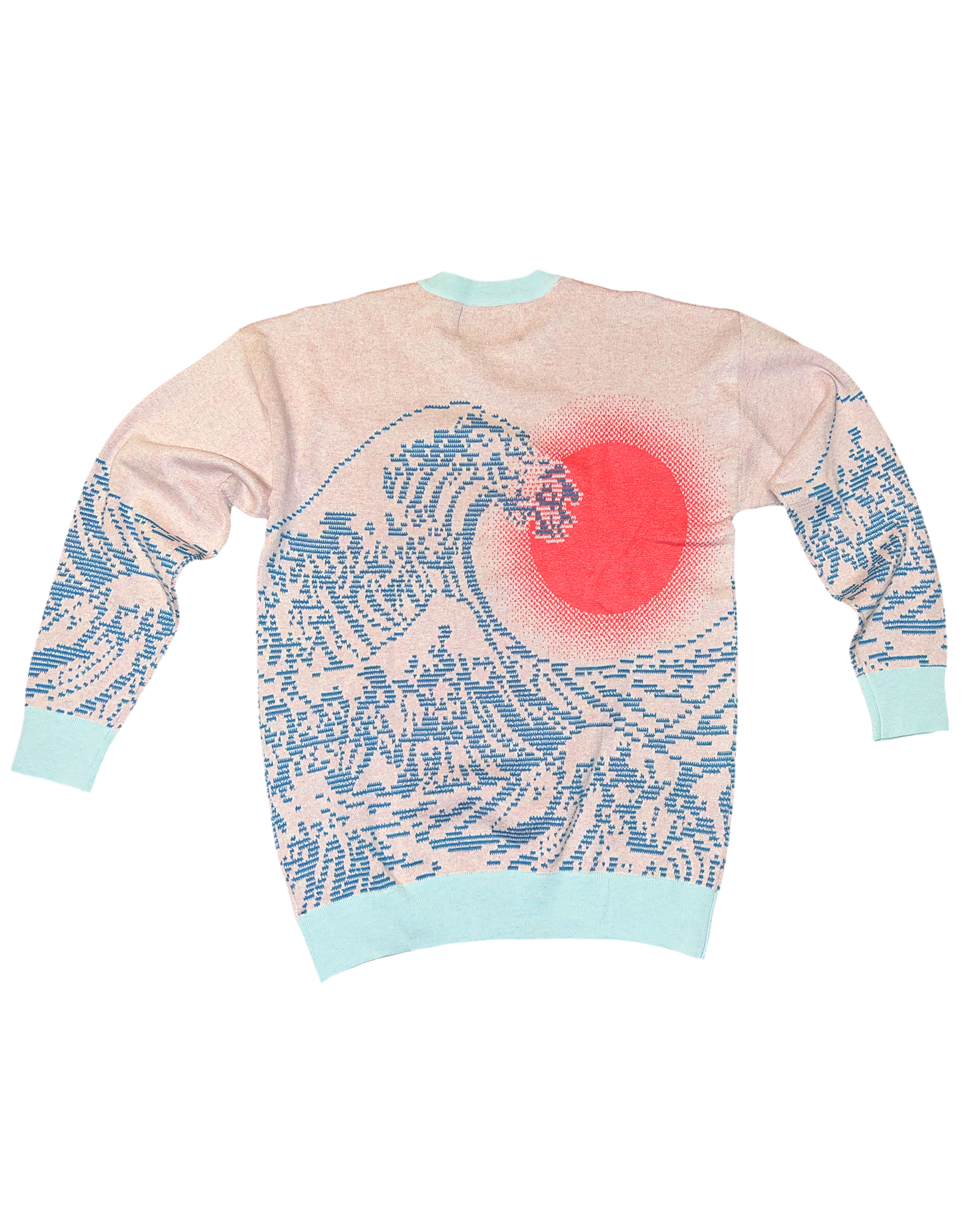 Pastel Pixel Wave Knit Sweatshirt