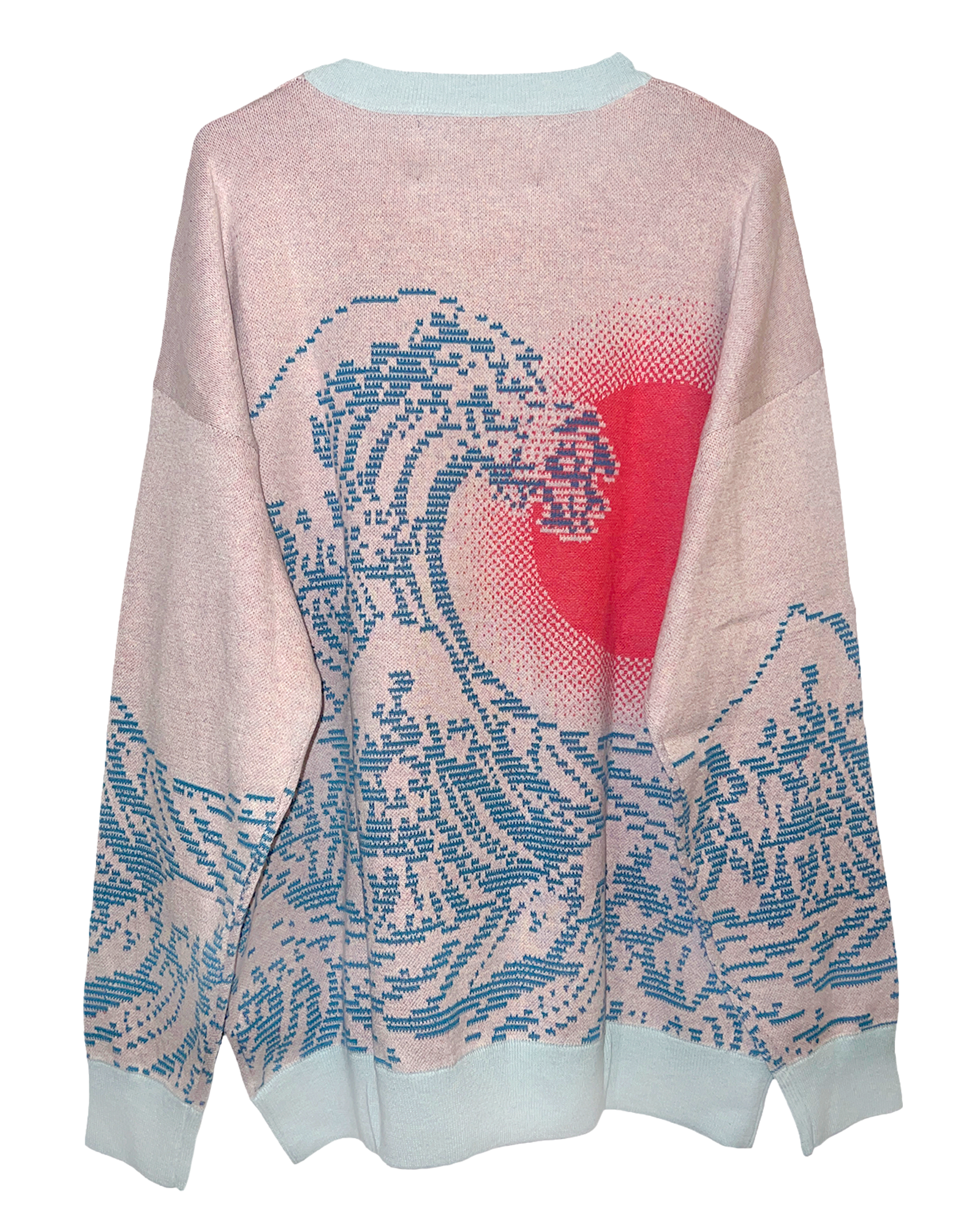 Pastel Pixel Wave Knit Sweatshirt
