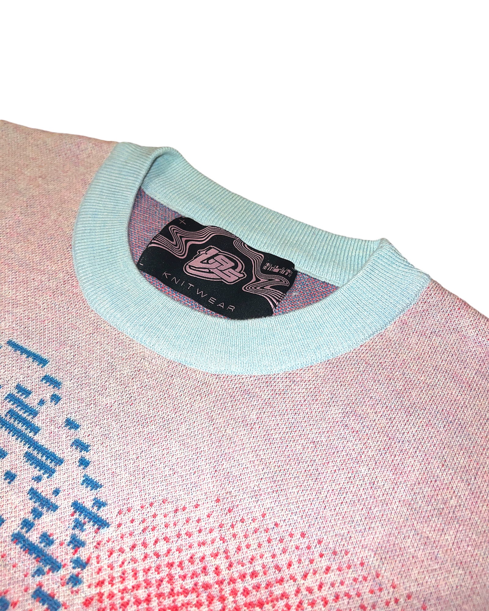 Pastel Pixel Wave Knit Sweatshirt
