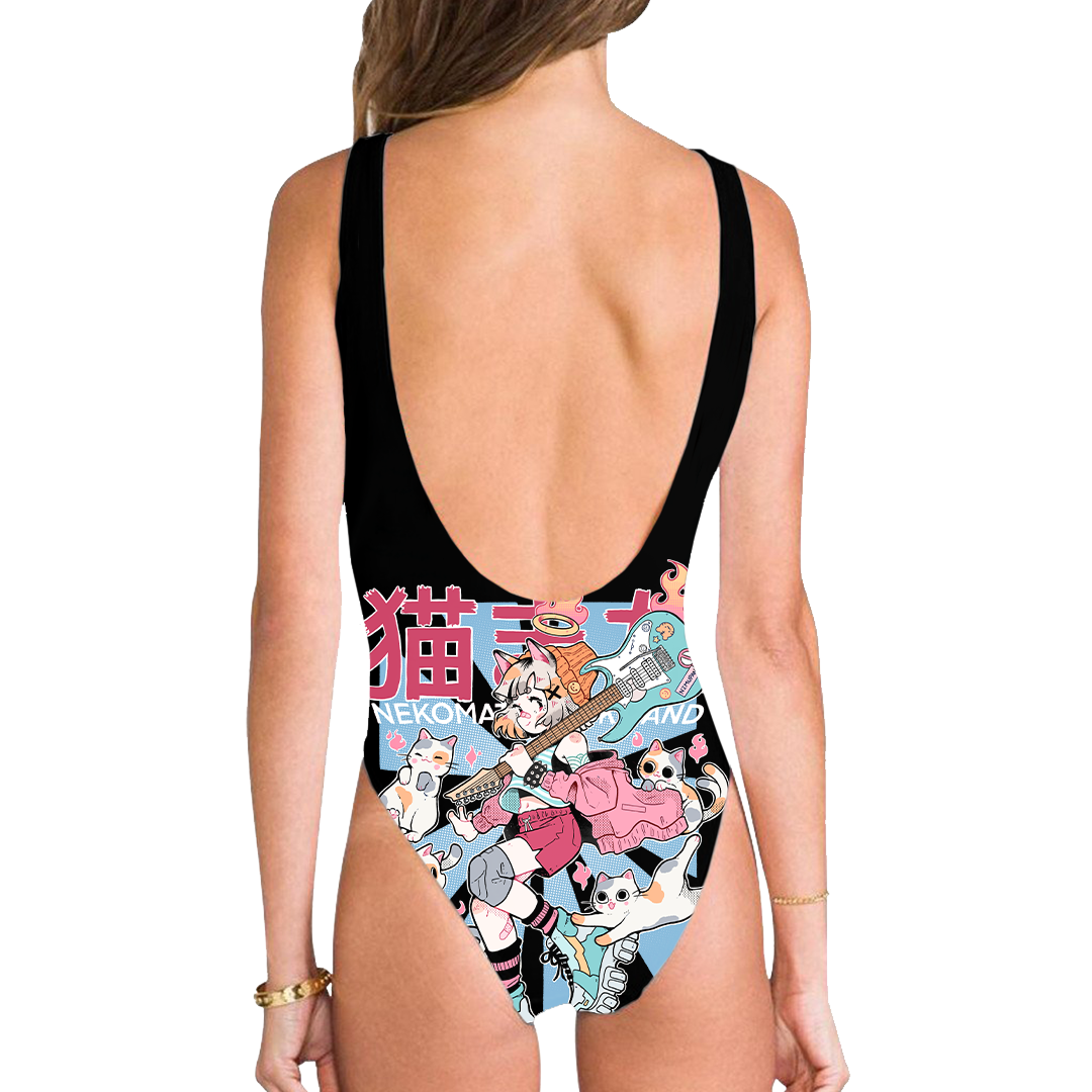 Nekomata High Legged One Piece Swimsuit