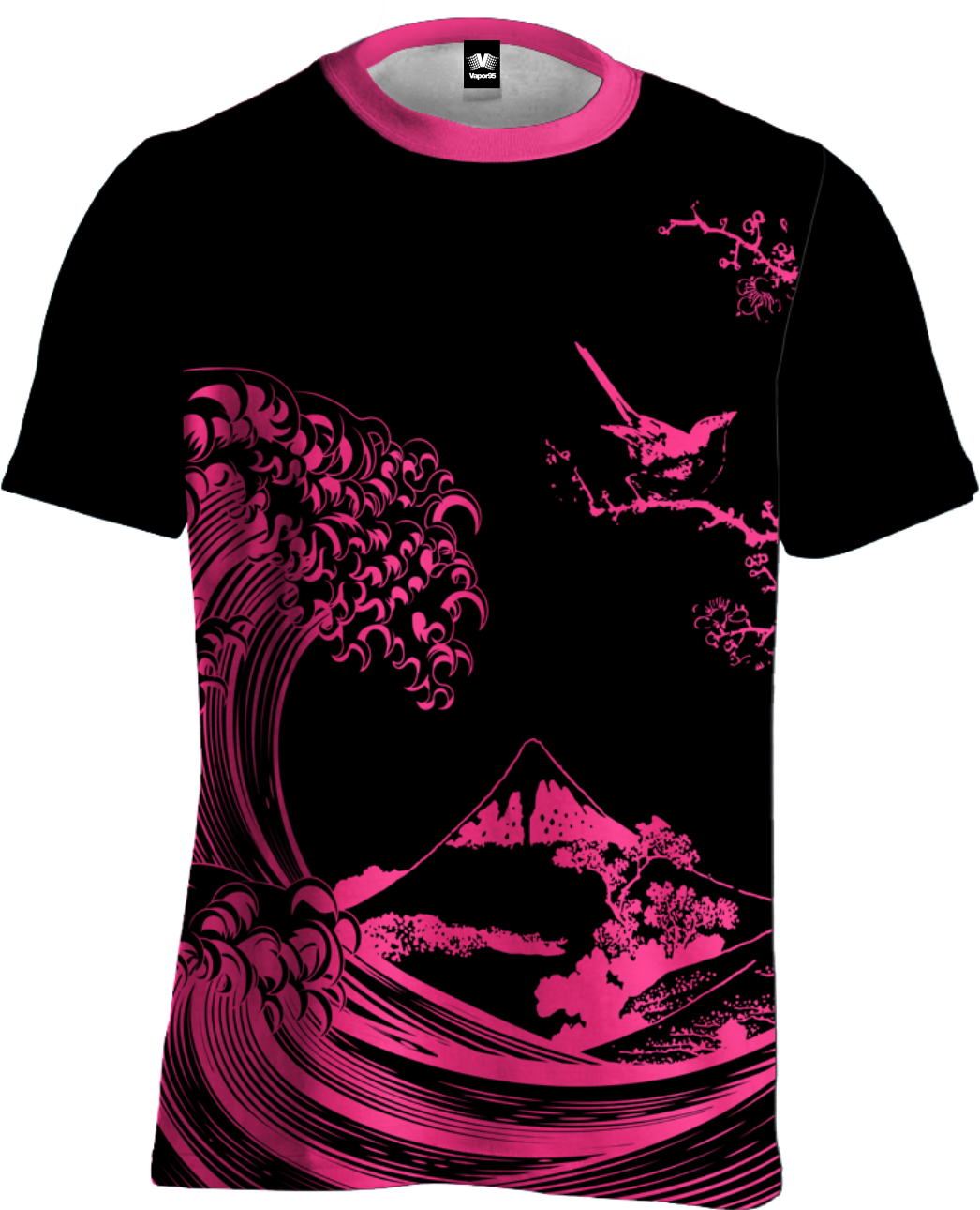 Fluorescent Wave Tee All Over Print Tee T6 XS Fuchsia