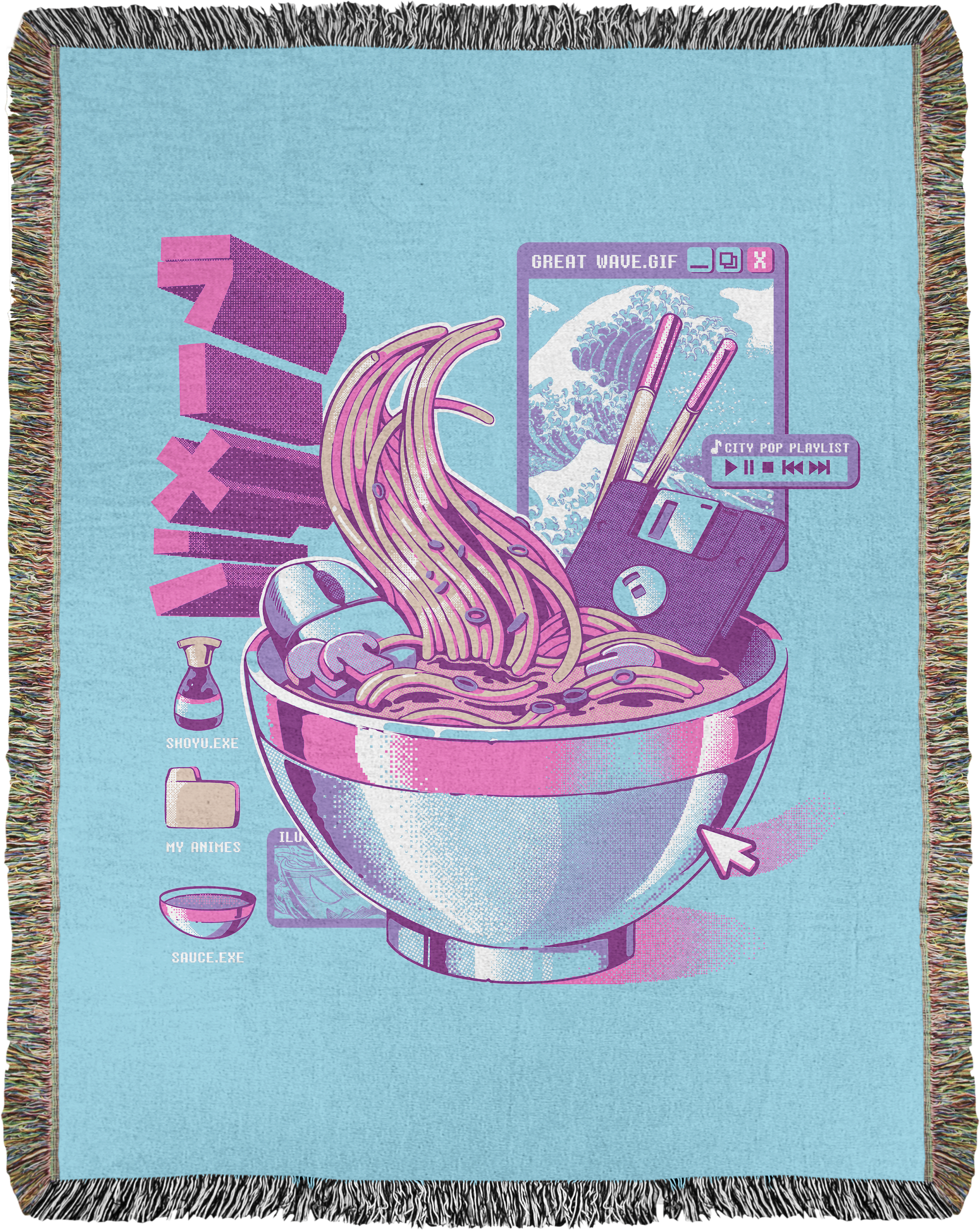 Ramen.Exe Woven Blanket