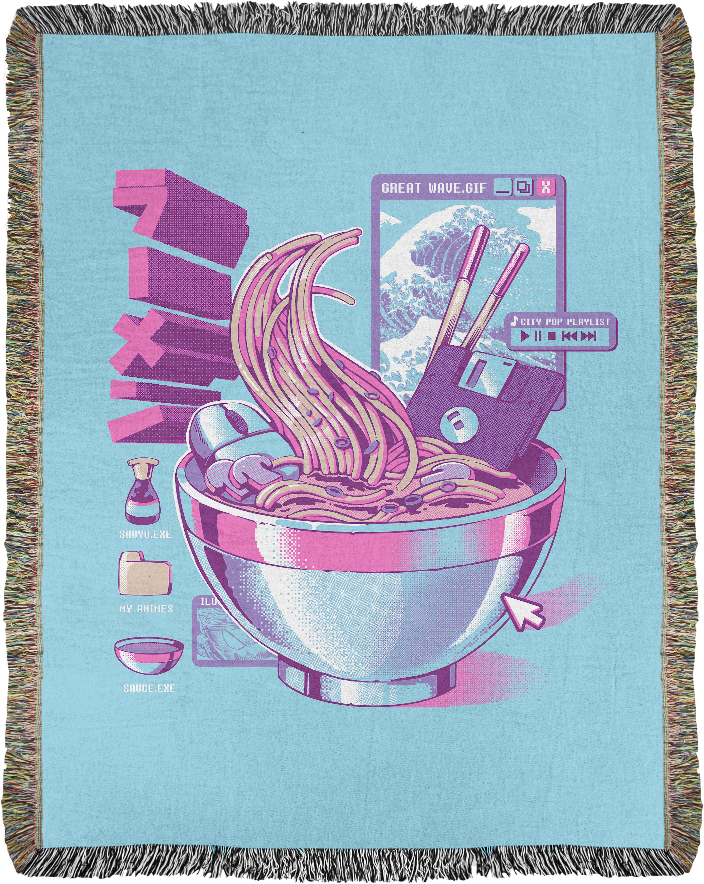 Ramen.Exe Woven Blanket