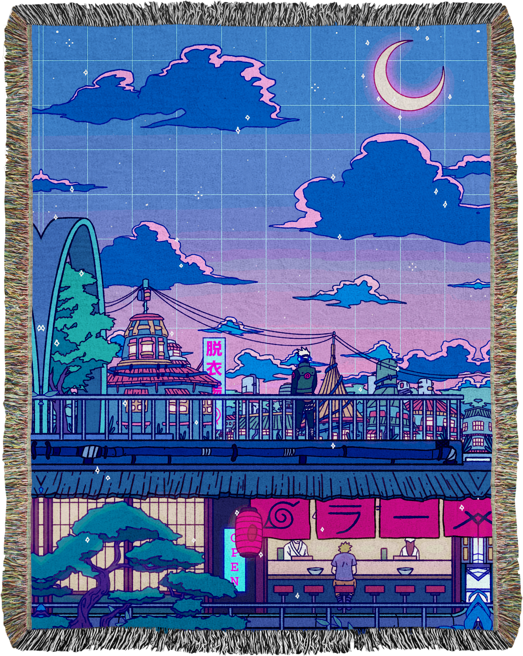 Ramen Village Woven Blanket