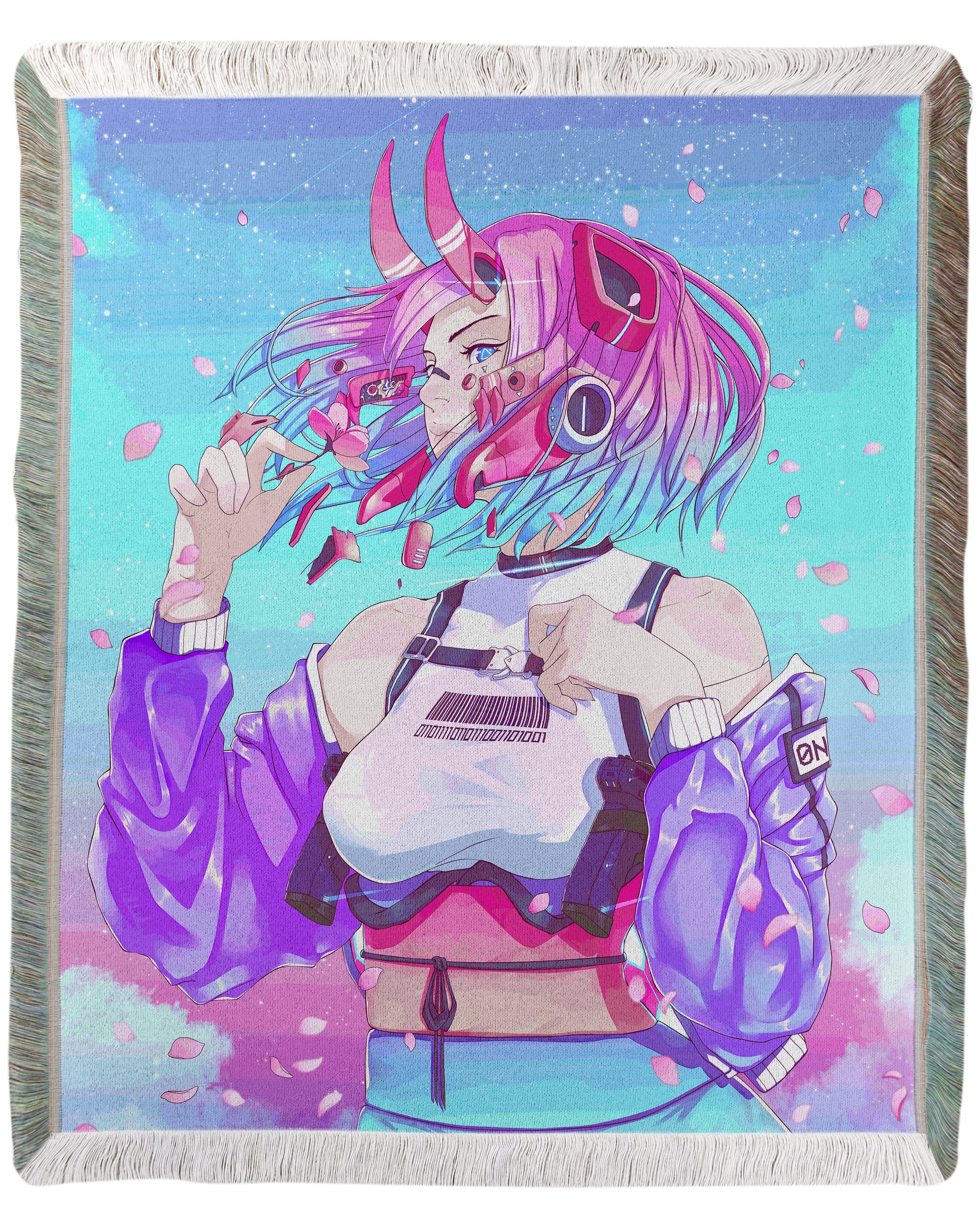 Sakura Oni Woven Blanket