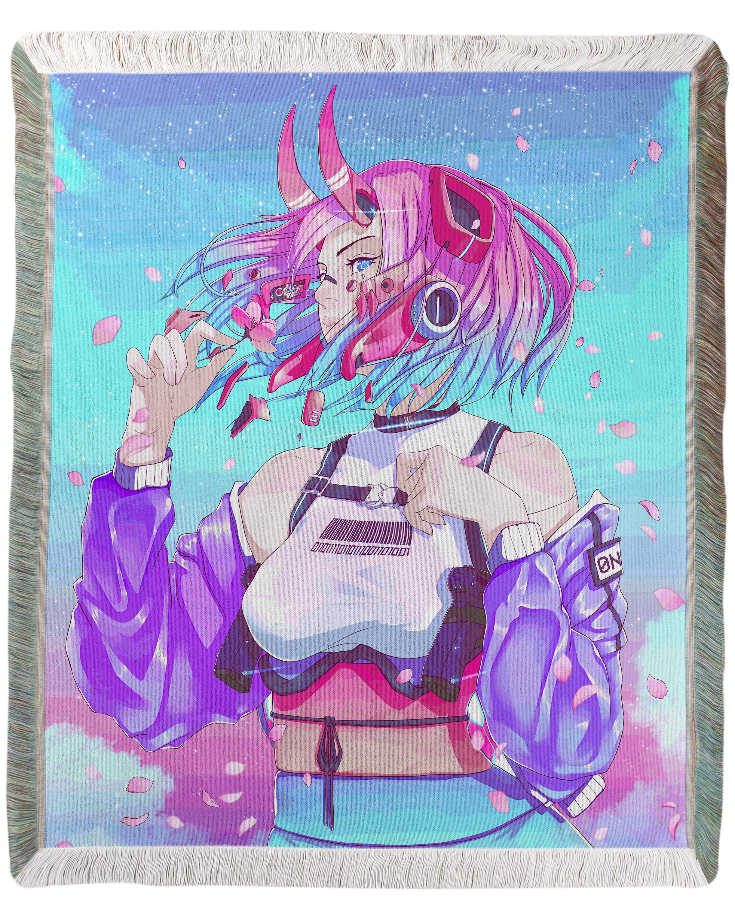 Sakura Oni Woven Blanket