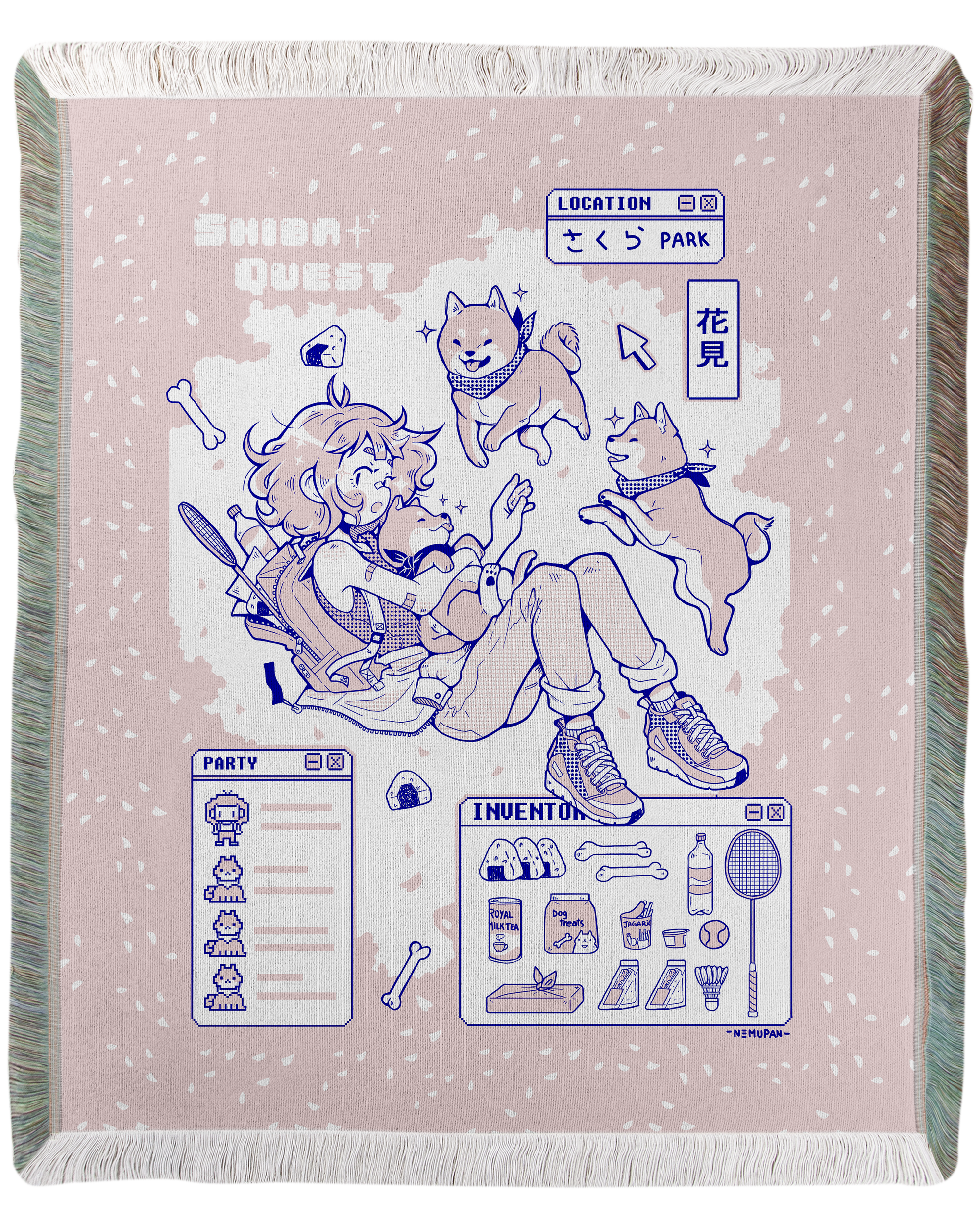 Shiba Quest Woven Blanket