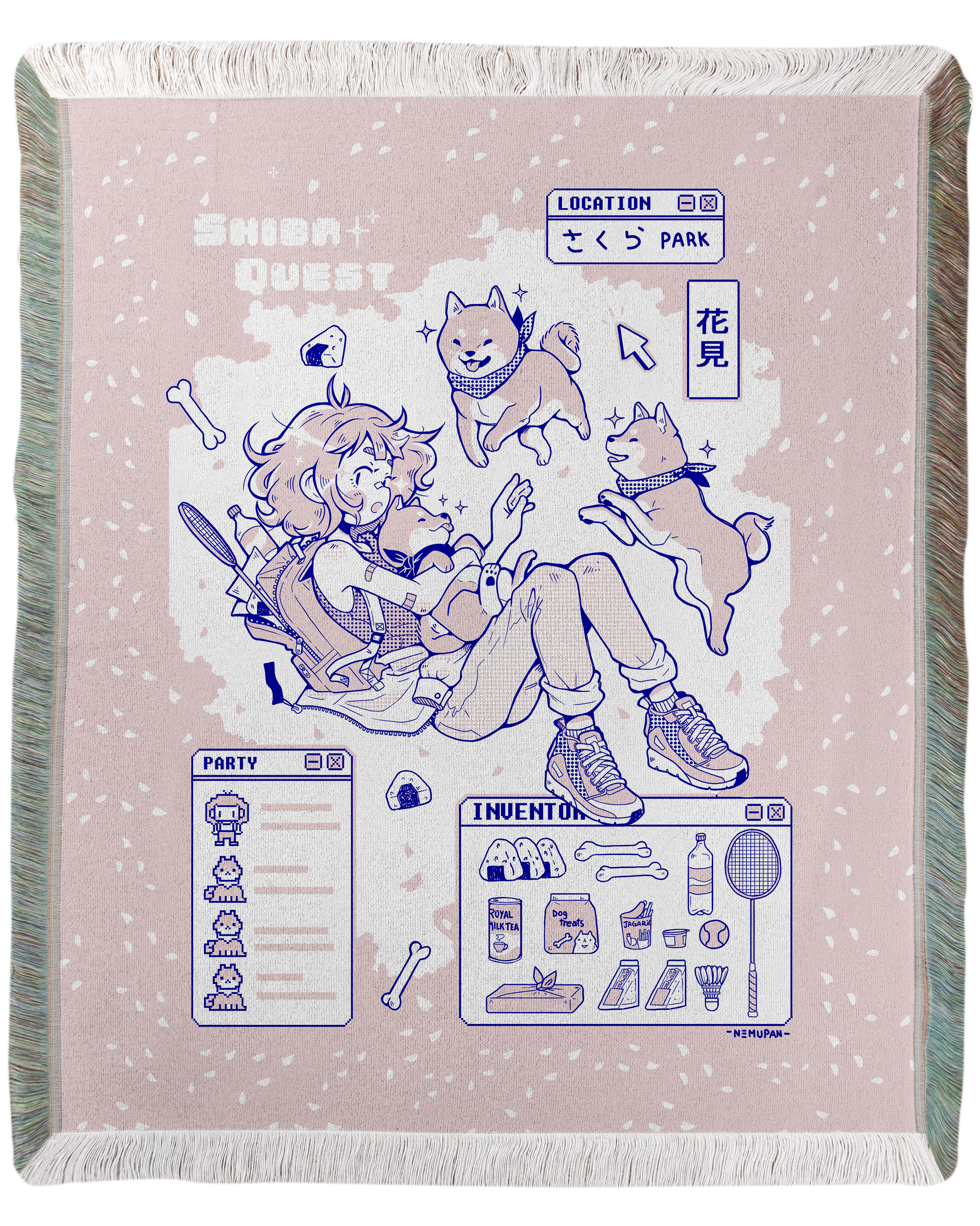 Shiba Quest Woven Blanket