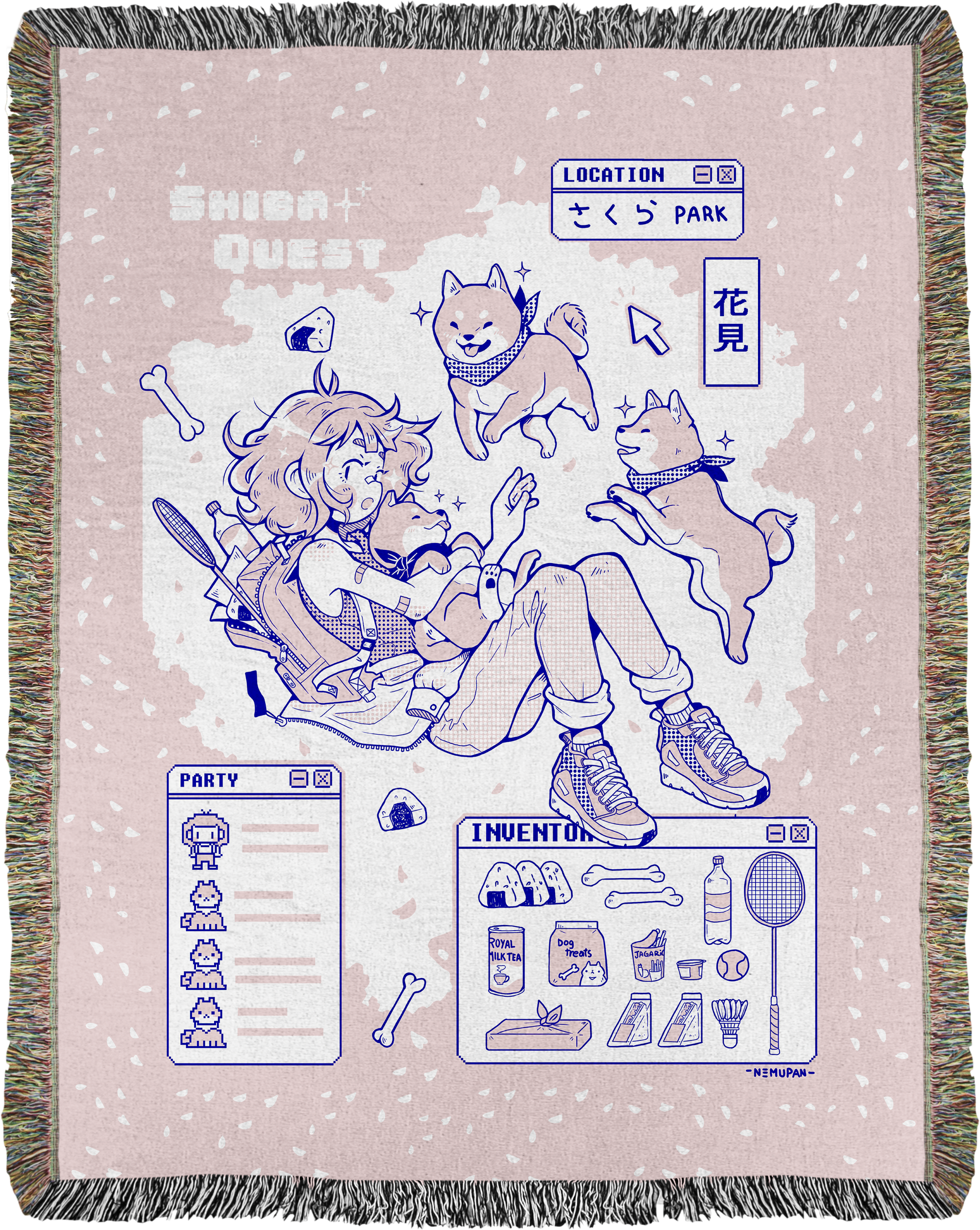 Shiba Quest Woven Blanket