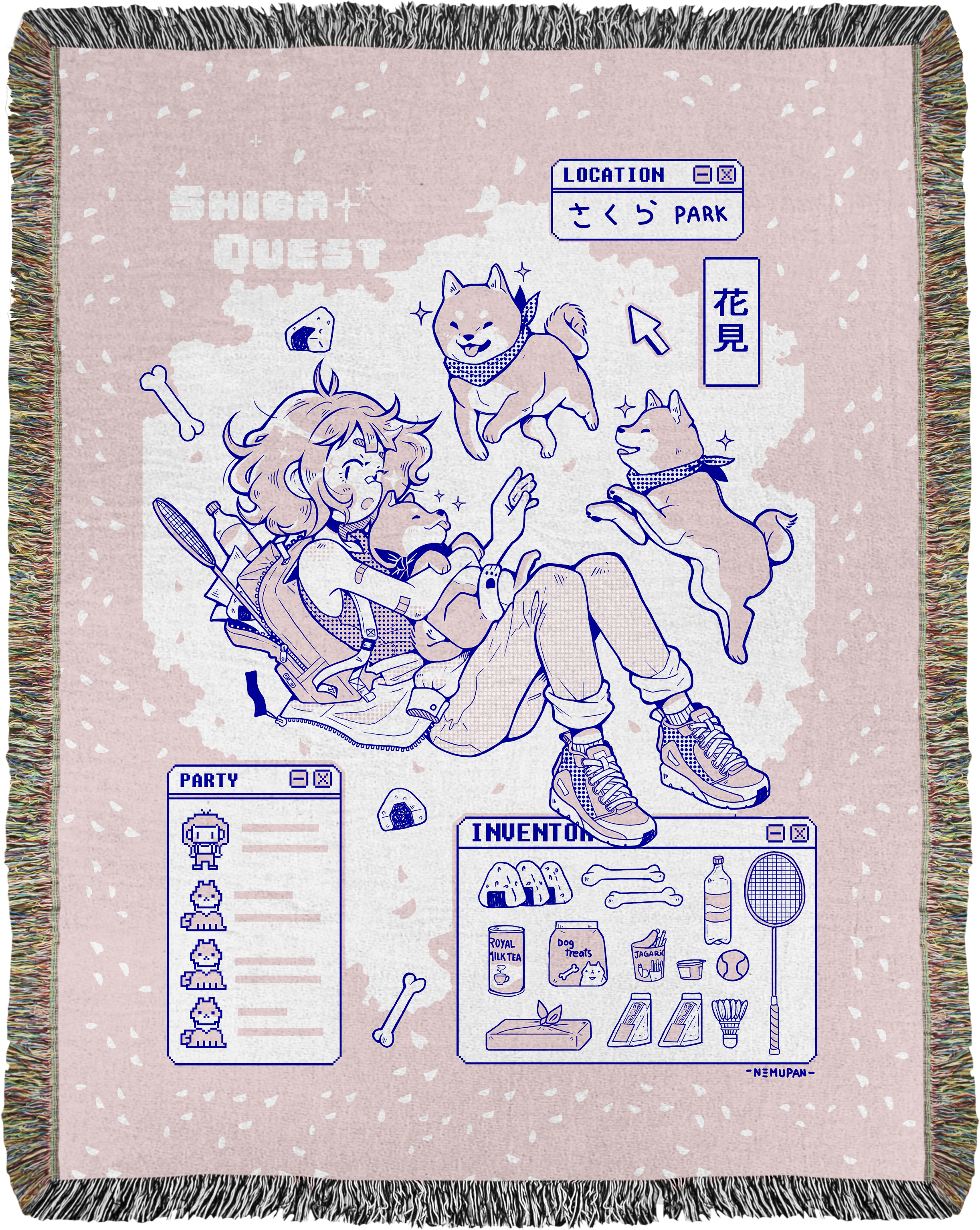 Shiba Quest Woven Blanket