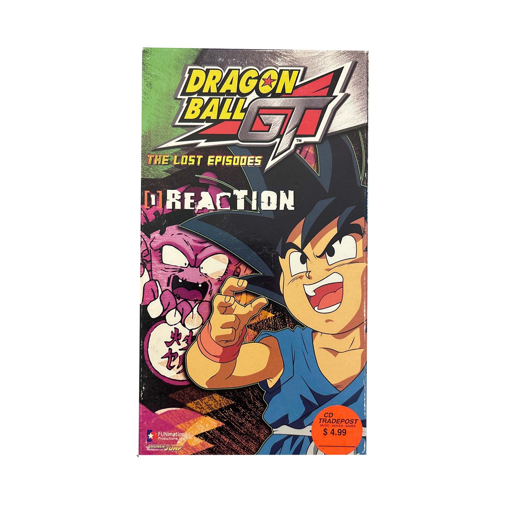 Dragon Ball GT The Lost Episodes 1 Reaction VHS Tape