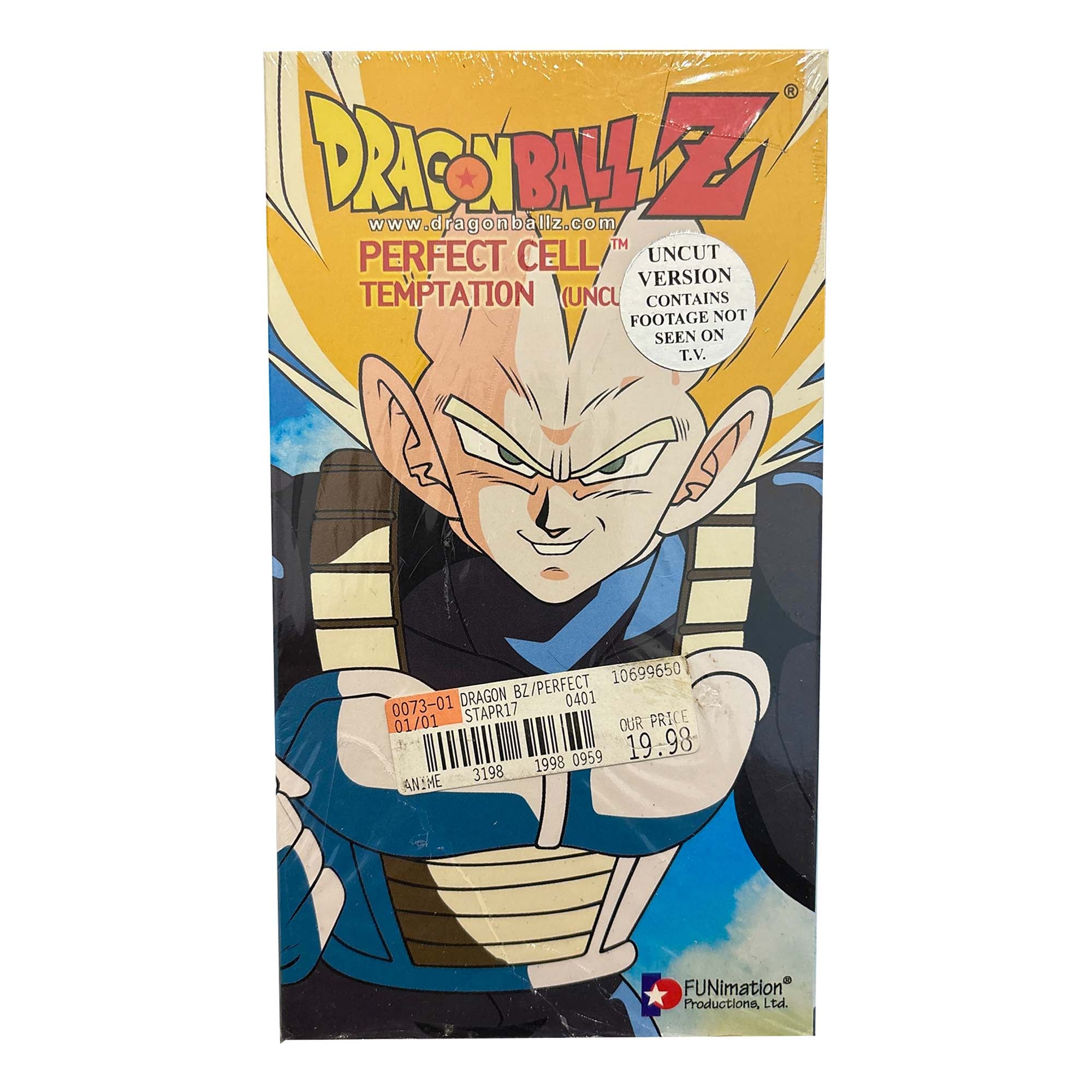Dragon Ball Z Perfect Cell Temptation Uncut VHS Tape