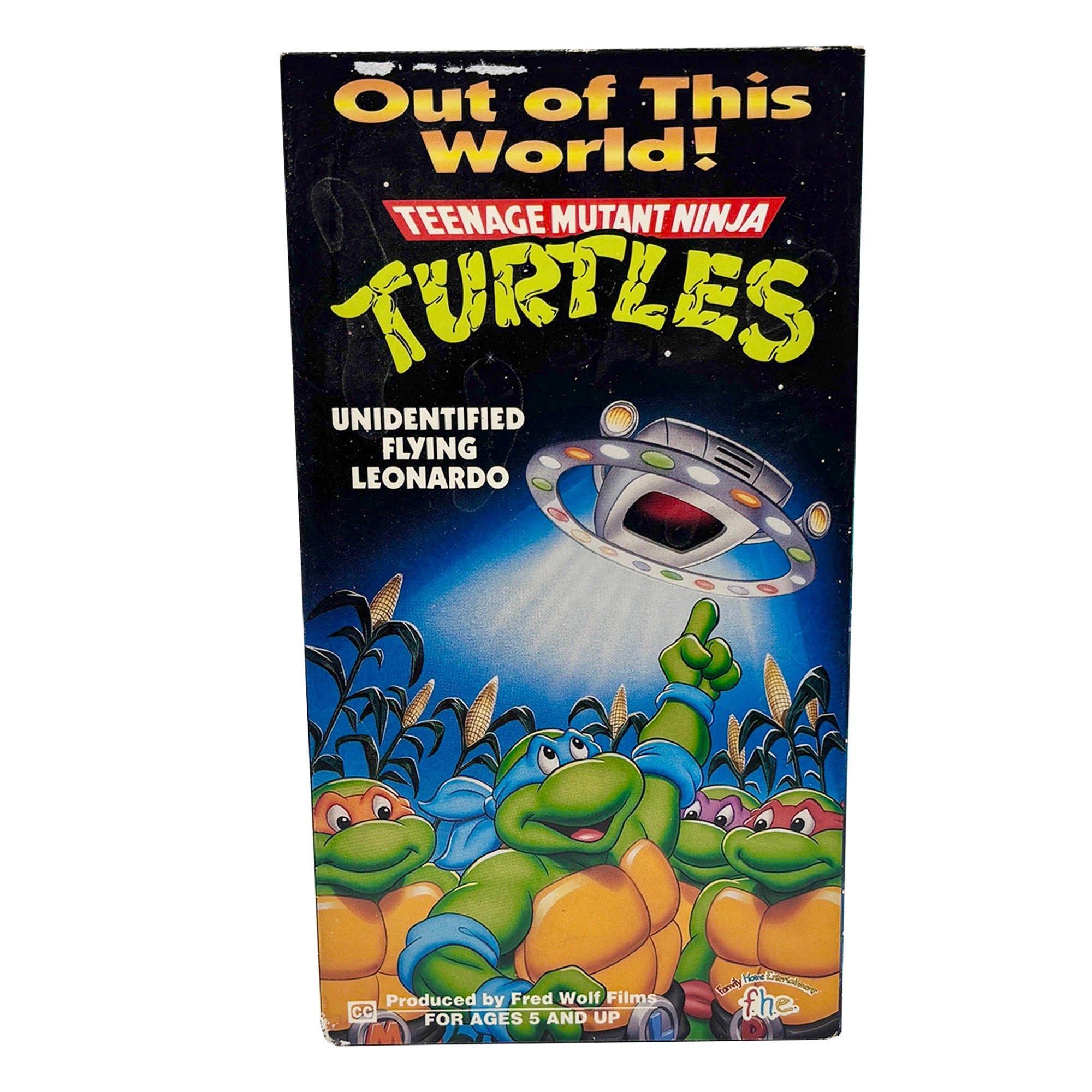 Teenage Mutant Ninja Turtles Unidentified Flying Leonardo VHS Tape