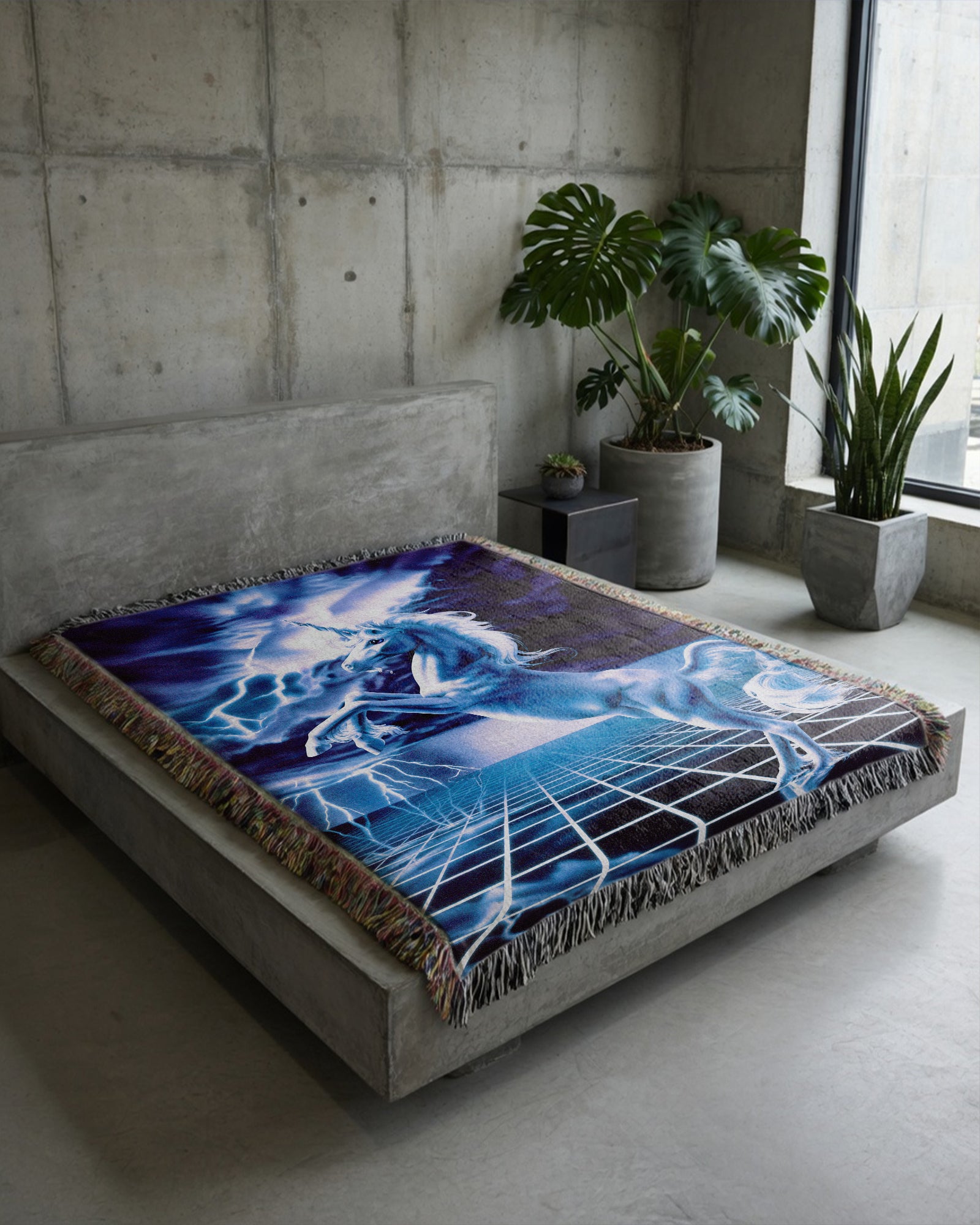 White Lightning Woven Blanket