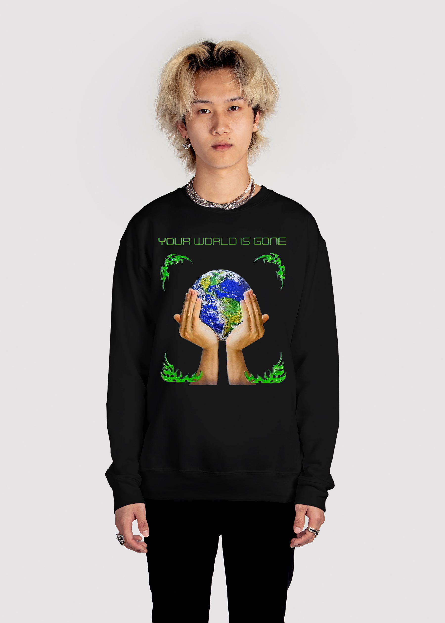 World Is Gone Sweatshirt - World Is Gone b Sweatshirt Man-mockup.jpg