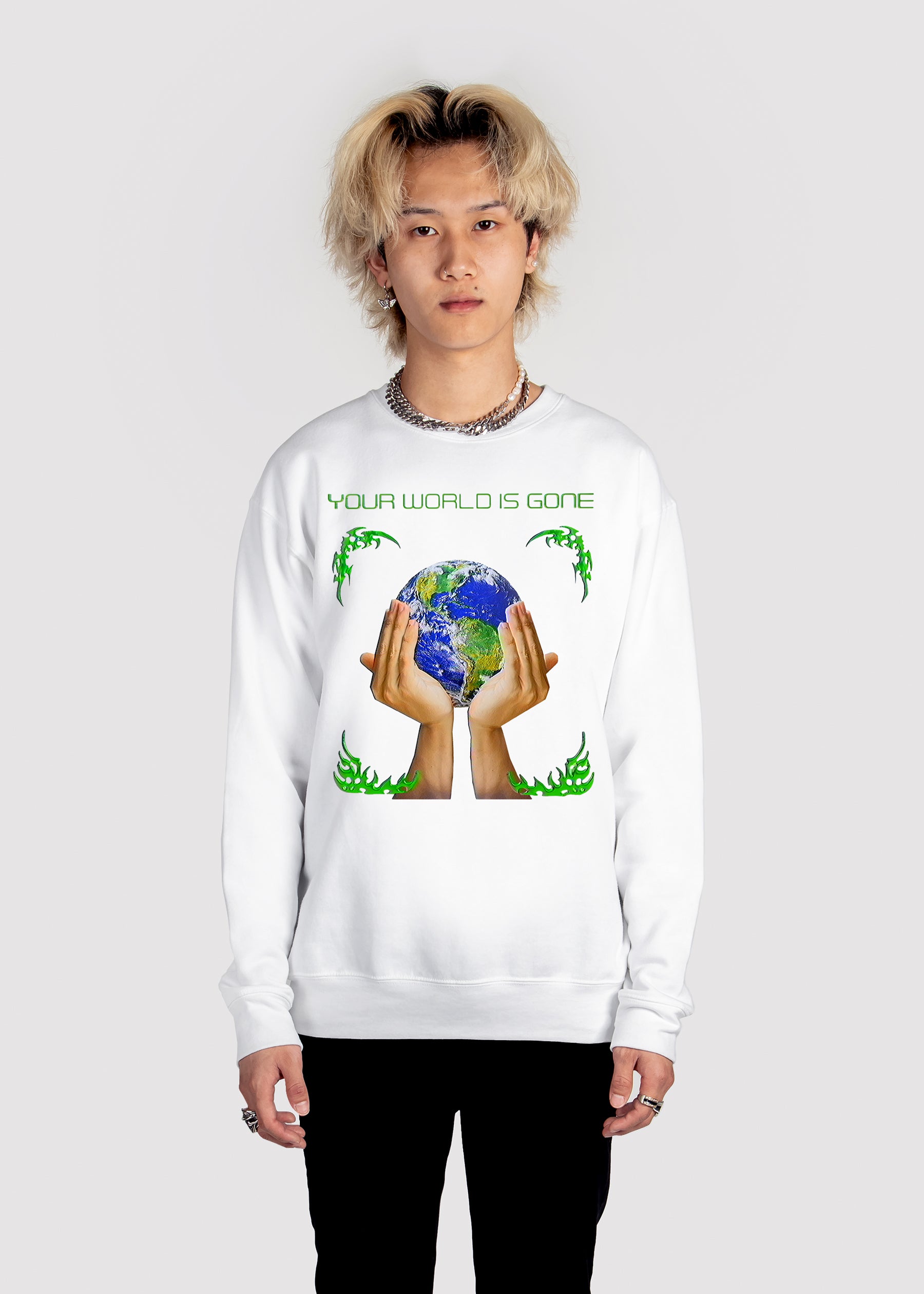 World Is Gone Sweatshirt - World Is Gone w Sweatshirt Man-mockup.jpg