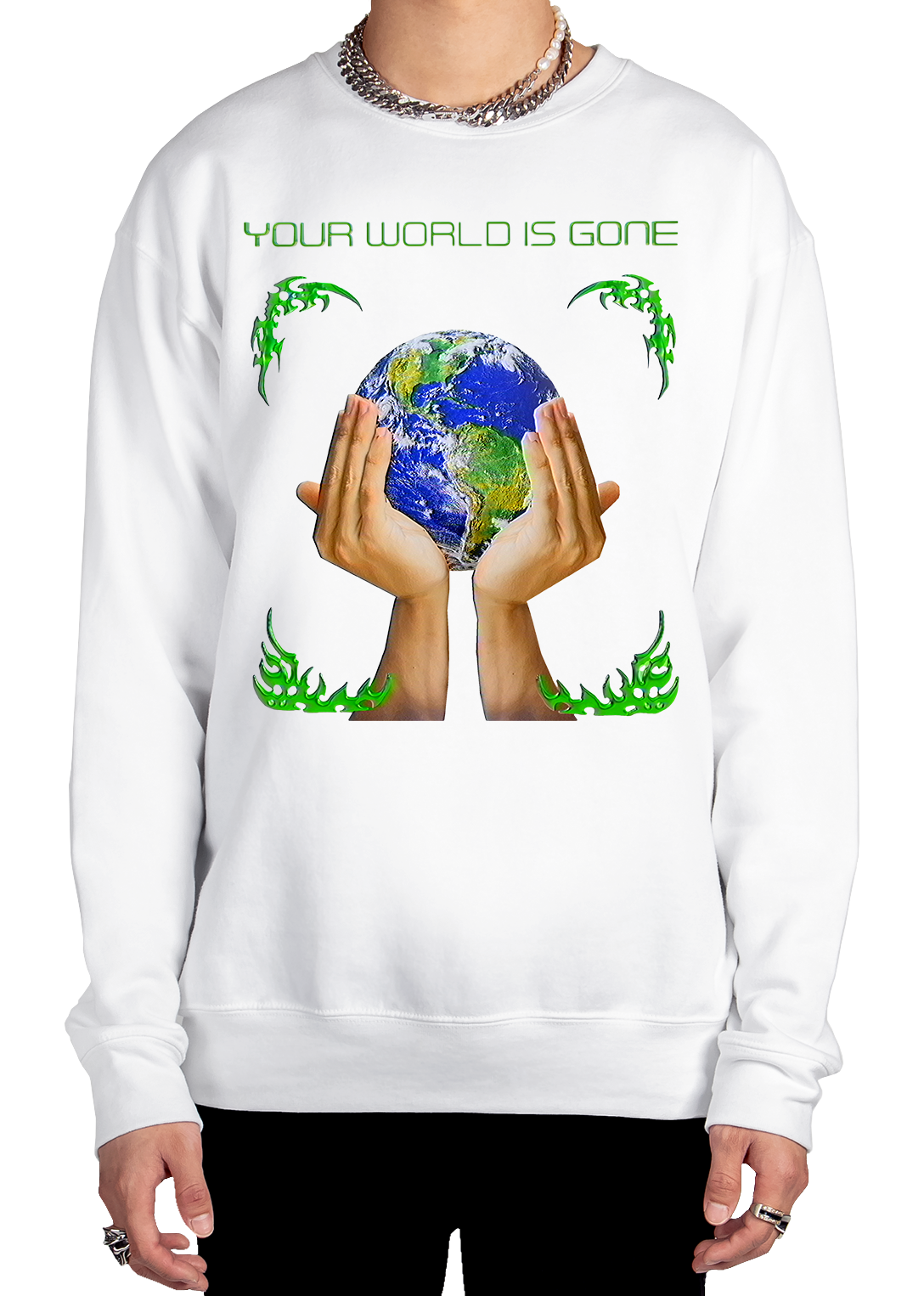 World Is Gone Sweatshirt - World Is Gone w Sweatshirt Man-product-mockup.png
