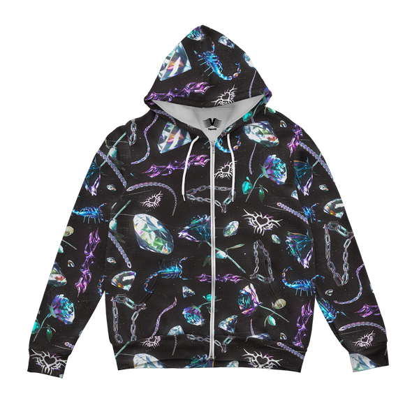 Vaporwave & Aesthetic Clothing | Chrome Sting Zip Up Hoodie – Vapor95