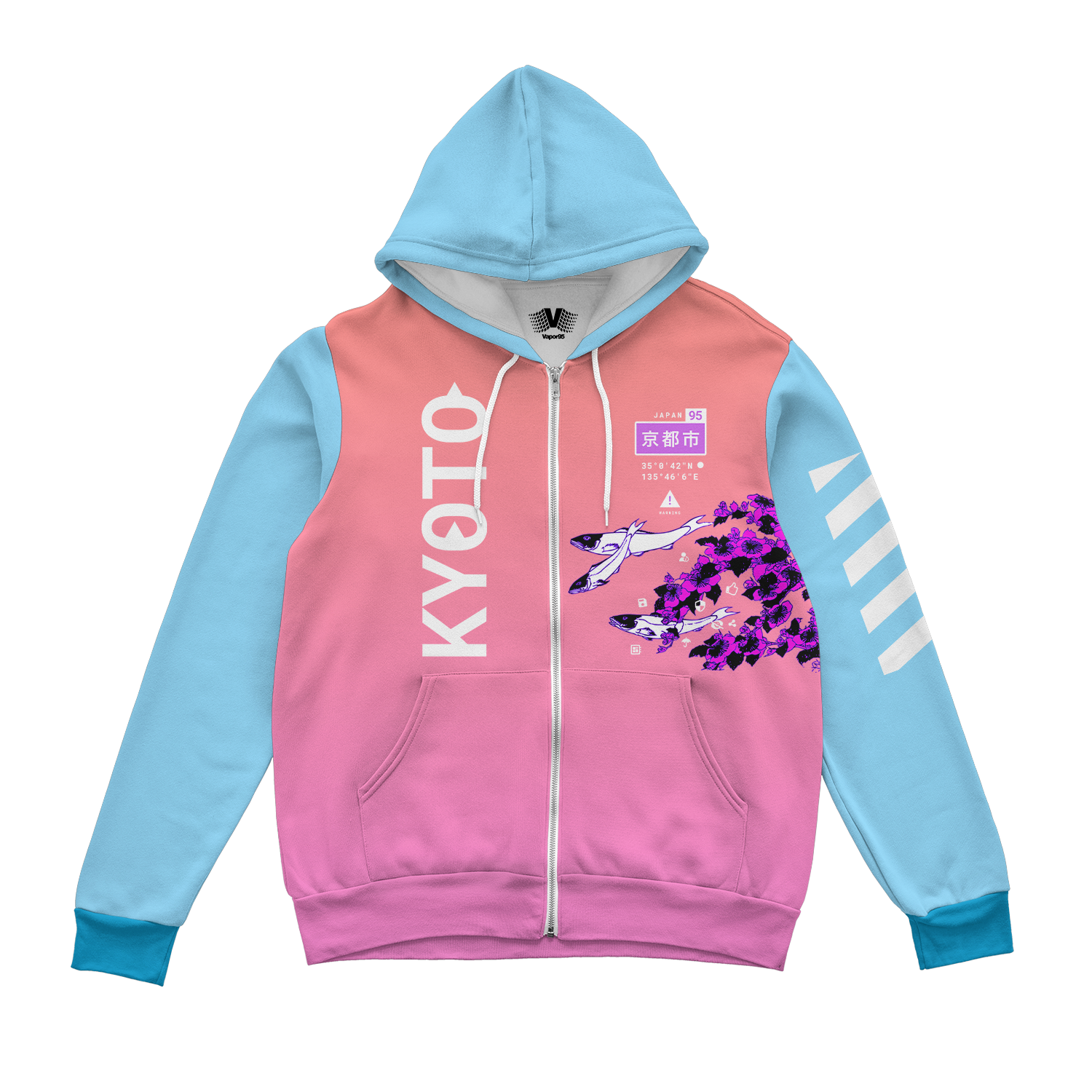 Kyoto Koi Zip Up Hoodie IN STOCK