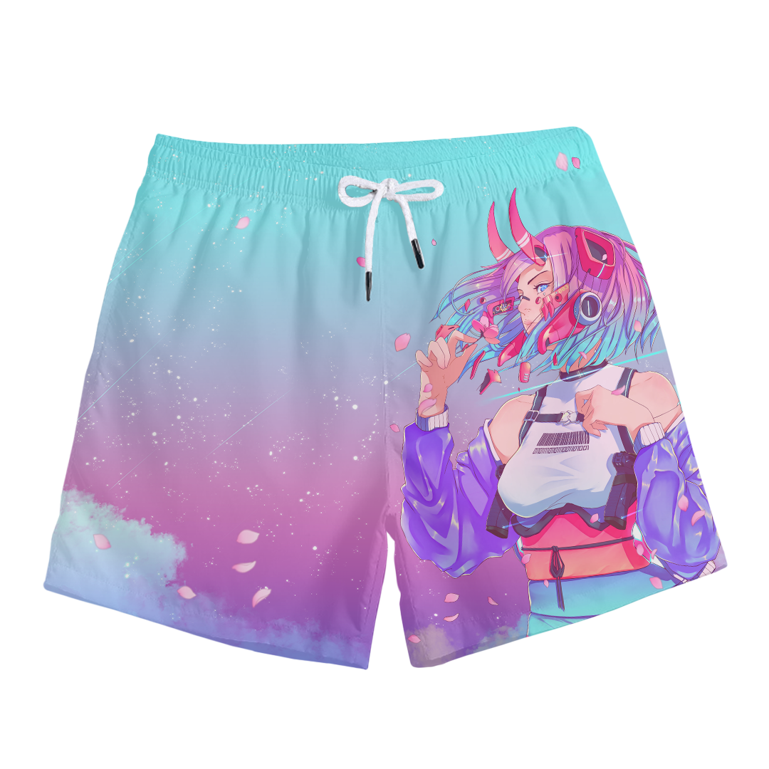 Sakura Oni Swim Trunks